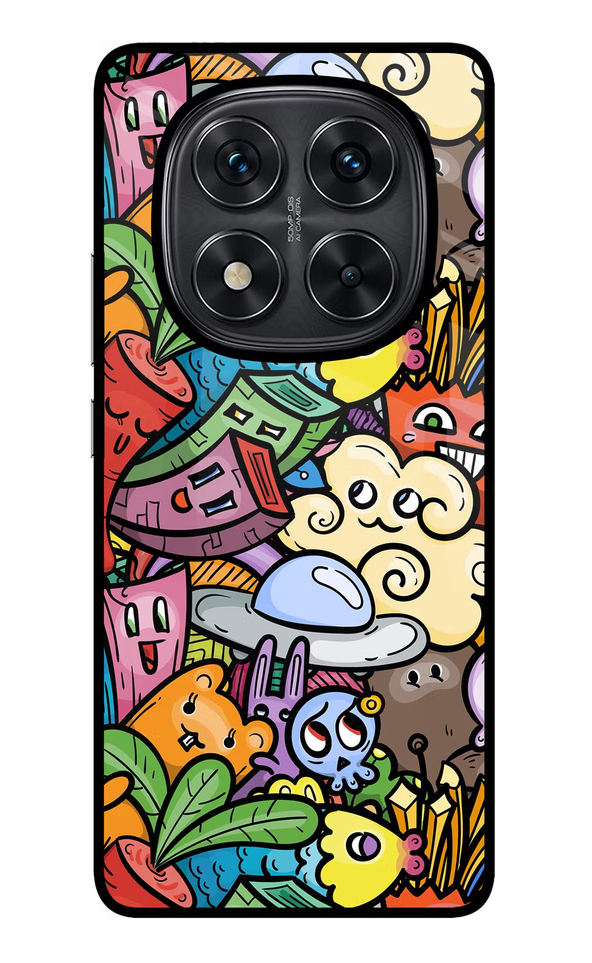 Veggie Doodle Redmi Note 14 Pro 5G Glass Case - Veggie Doodle Redmi Note 14 Pro 5G Glass Case Veggie Doodle Redmi Note 14 Pro 5G Glass Case