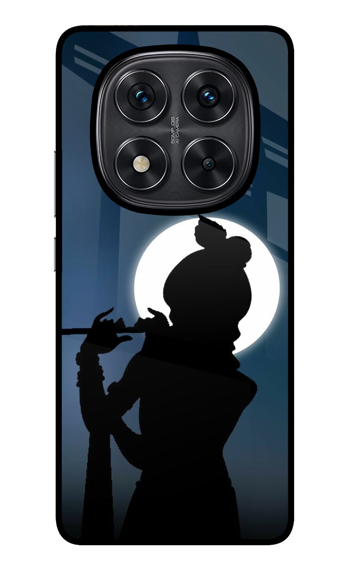 Shri Krishna Silhouette Redmi Note 14 Pro 5G Glass Case Back Cover by Casekaro