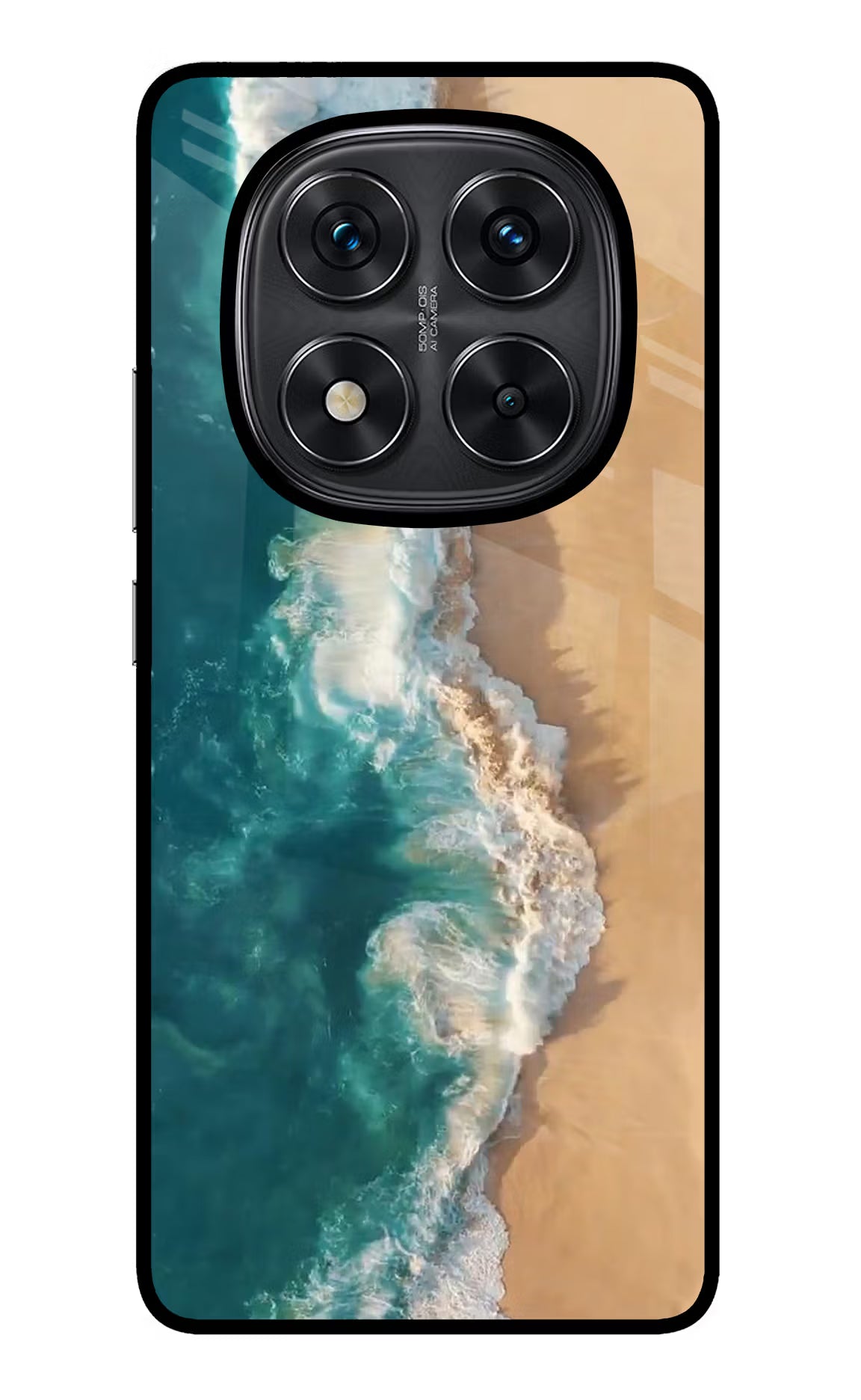 Ocean Beach Redmi Note 14 Pro 5G Glass Case Back Cover by Casekaro