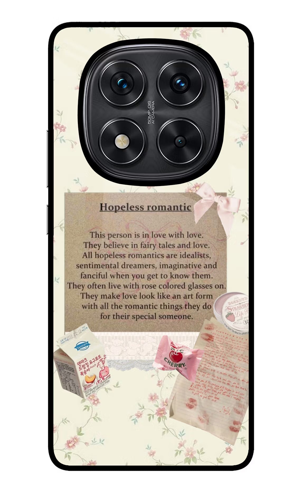 Hopeless Romantic Redmi Note 14 Pro 5G Glass Case Back Cover by Casekaro