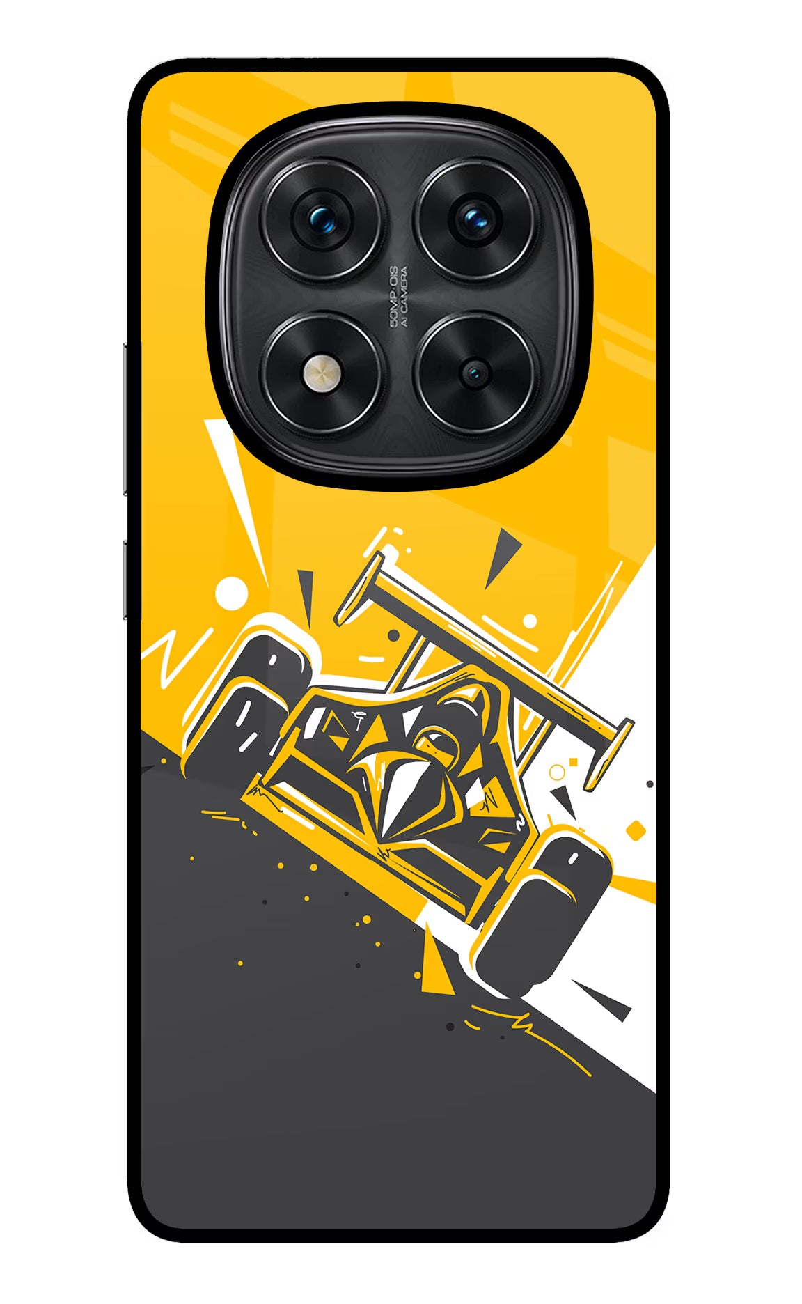 Track King Redmi Note 14 Pro 5G Glass Case Back Cover by Casekaro