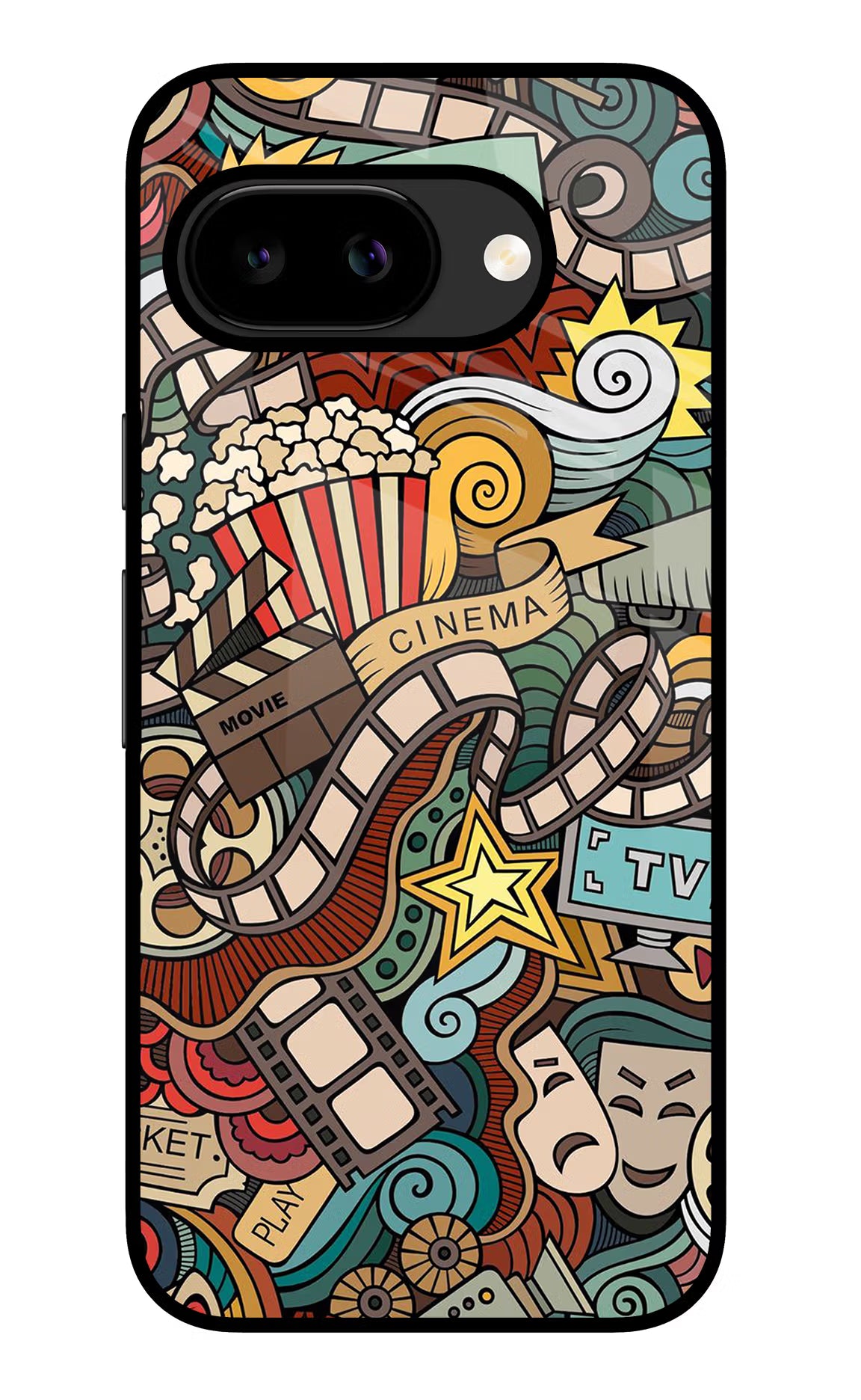 Cinema Abstract Google Pixel 9A Glass Case - Cinema Abstract Google Pixel 9A Glass Case Cinema Abstract Google Pixel 9A Glass Case