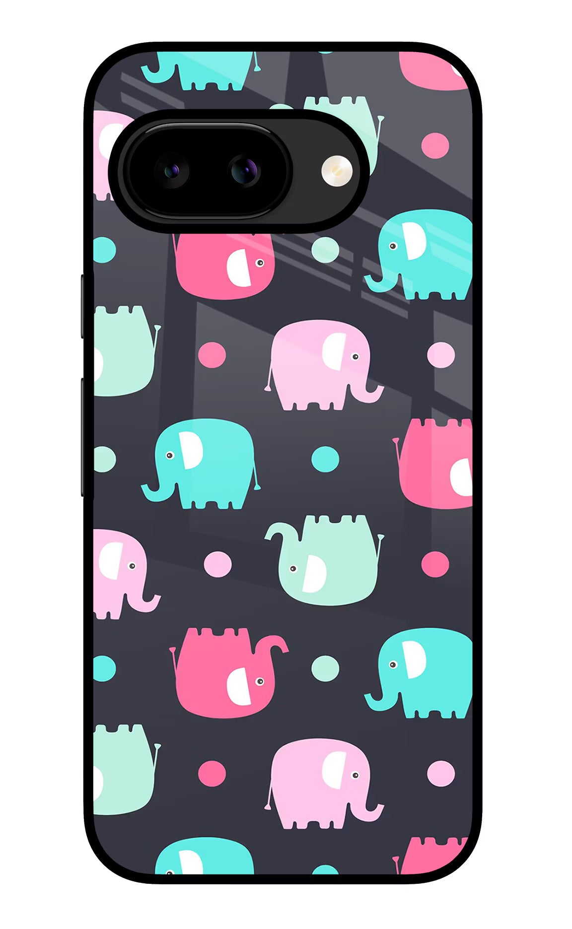 Elephants Google Pixel 9A Glass Case - Elephants Google Pixel 9A Glass Case Elephants Google Pixel 9A Glass Case