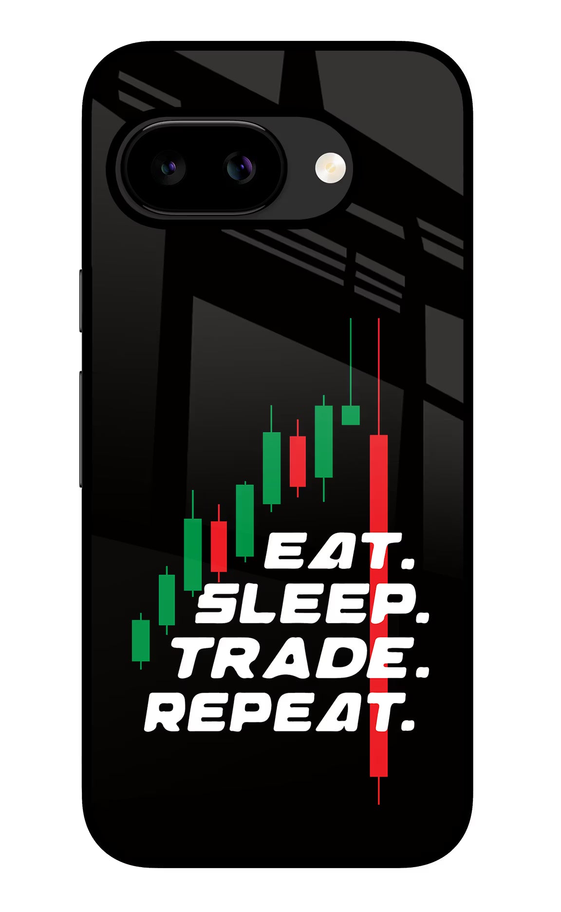 Eat Sleep Trade Repeat Google Pixel 9A Glass Case - Eat Sleep Trade Repeat Google Pixel 9A Glass Case Eat Sleep Trade Repeat Google Pixel 9A Glass Case