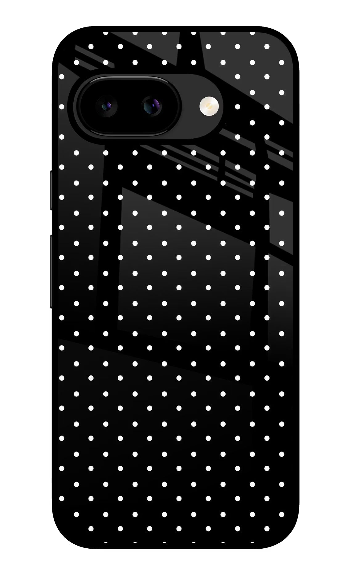 White Dots Google Pixel 9A Glass Case - White Dots Google Pixel 9A Glass Case White Dots Google Pixel 9A Glass Case