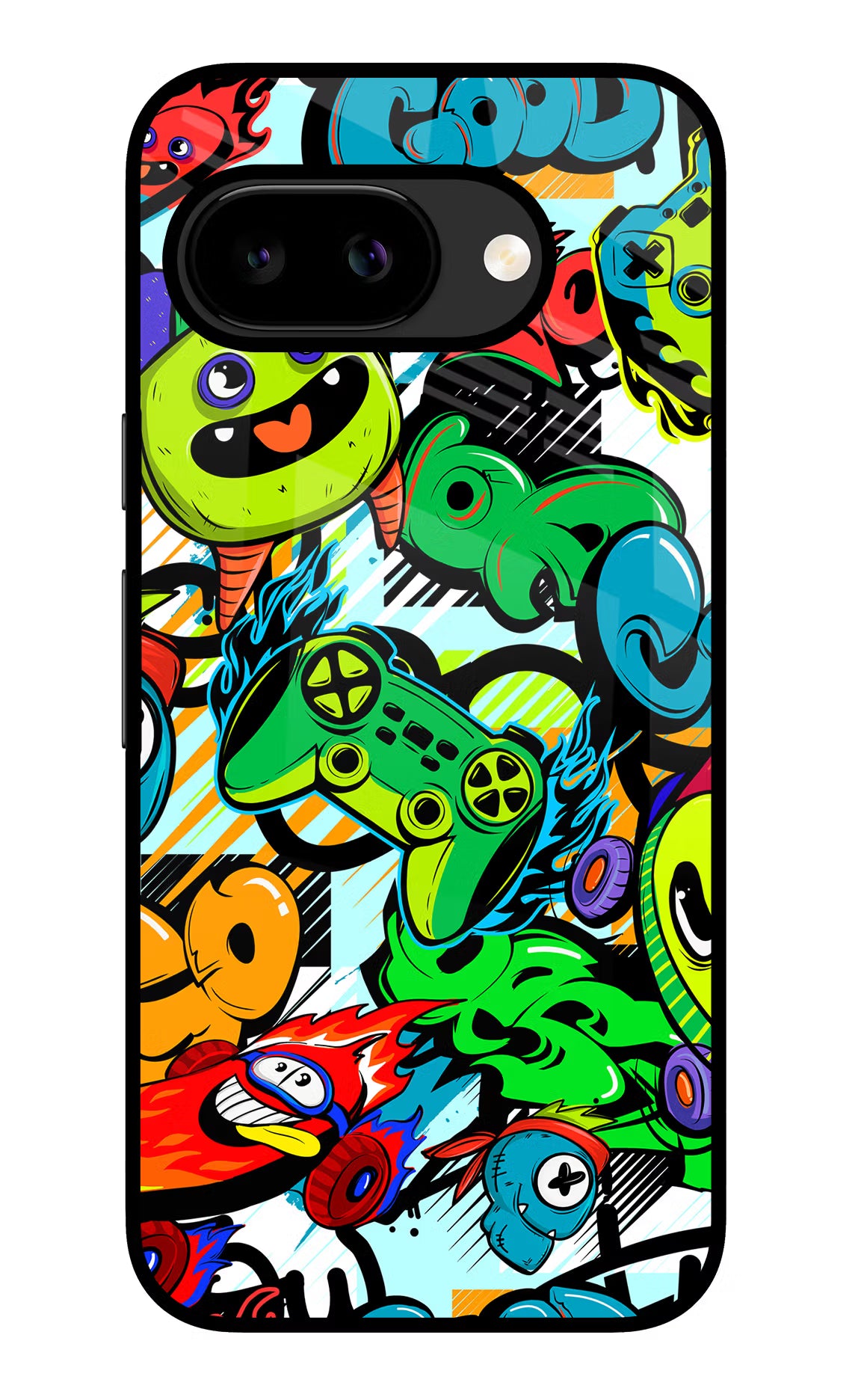 Game Doodle Google Pixel 9A Glass Case - Game Doodle Google Pixel 9A Glass Case Game Doodle Google Pixel 9A Glass Case