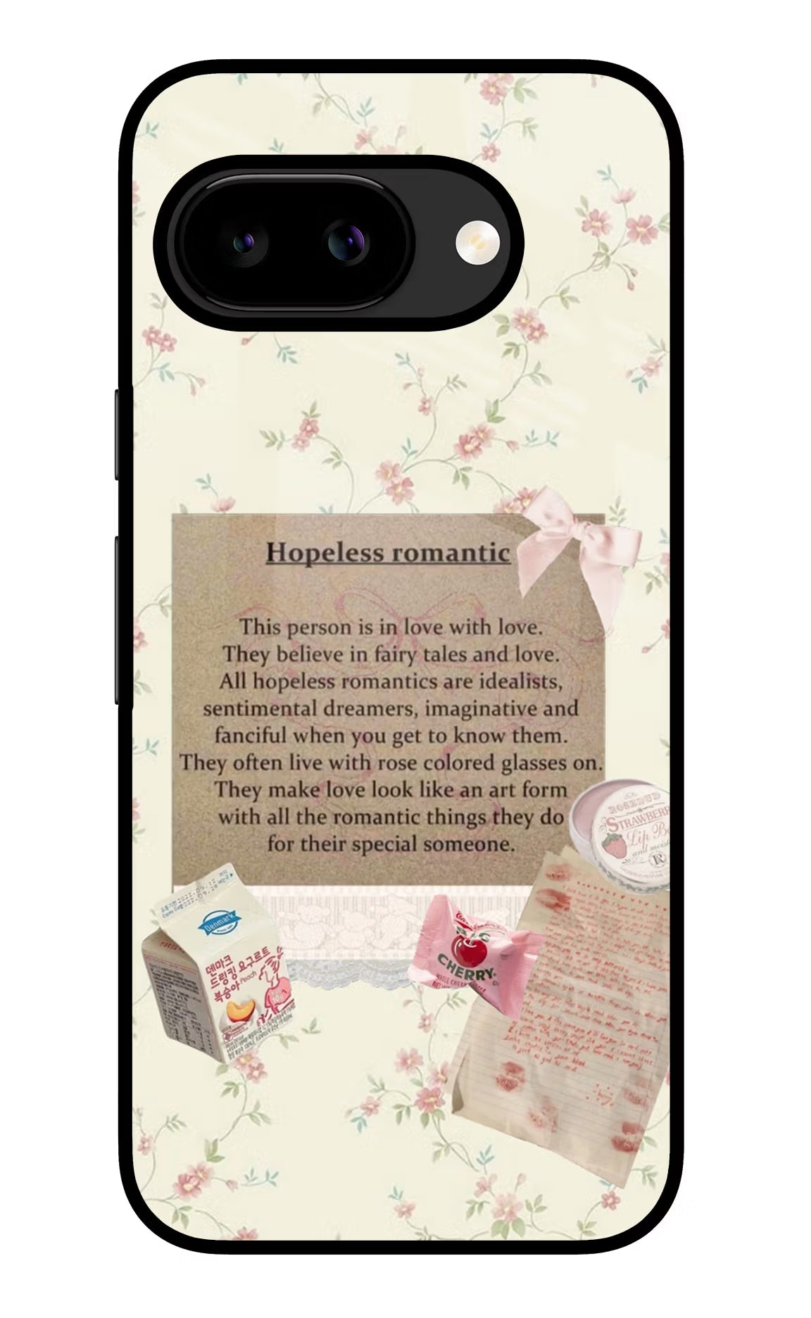 Hopeless Romantic Google Pixel 9A Glass Case - Hopeless Romantic Google Pixel 9A Glass Case Hopeless Romantic Google Pixel 9A Glass Case