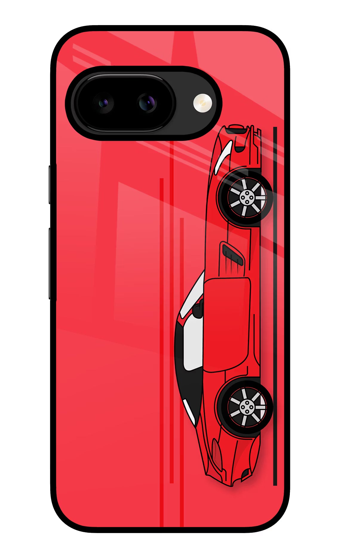 Red Velocity Google Pixel 9A Glass Case - Red Velocity Google Pixel 9A Glass Case Red Velocity Google Pixel 9A Glass Case