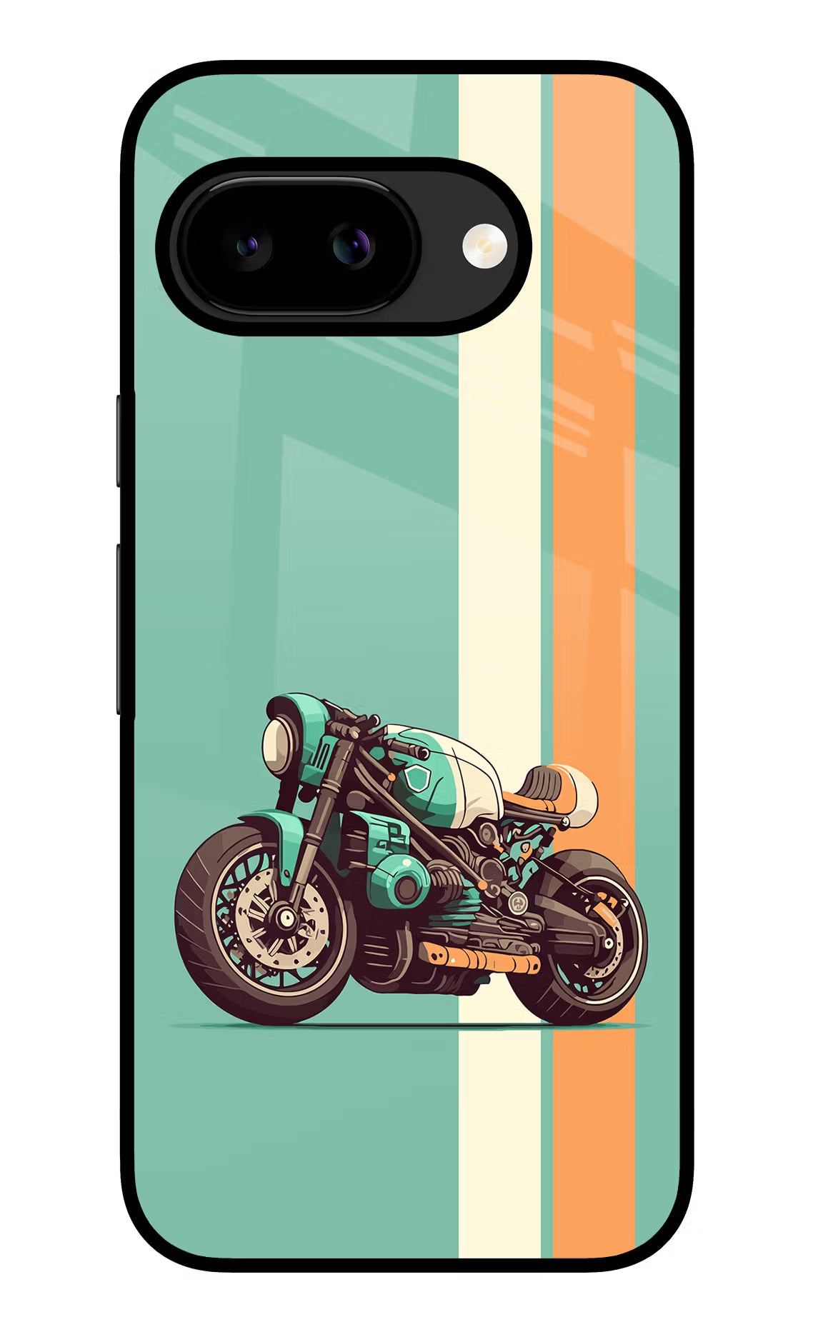 Striped Moto Drift Google Pixel 9A Glass Case - Striped Moto Drift Google Pixel 9A Glass Case Striped Moto Drift Google Pixel 9A Glass Case