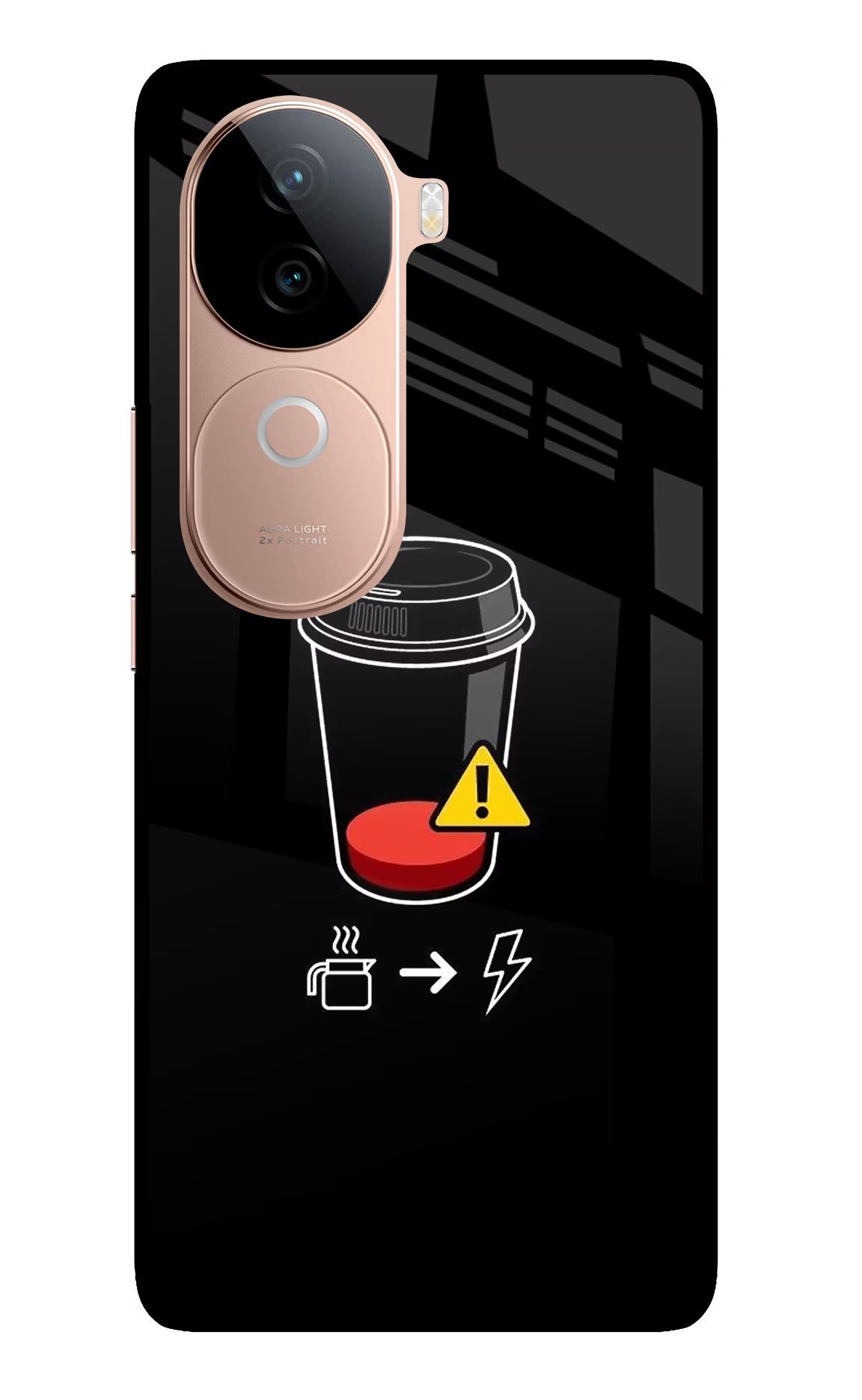 Coffee IQOO Z9s 5G Glass Case - Coffee IQOO Z9s 5G Glass Case Coffee IQOO Z9s 5G Glass Case