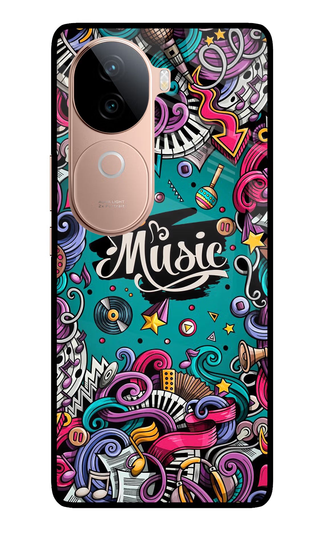 Music Graffiti IQOO Z9s 5G Glass Case - Music Graffiti IQOO Z9s 5G Glass Case Music Graffiti IQOO Z9s 5G Glass Case