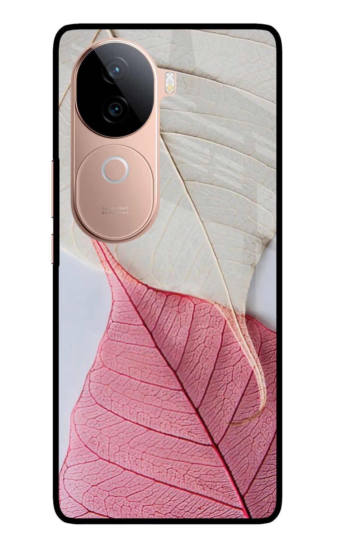 White Pink Leaf IQOO Z9s 5G Glass Case - White Pink Leaf IQOO Z9s 5G Glass Case White Pink Leaf IQOO Z9s 5G Glass Case