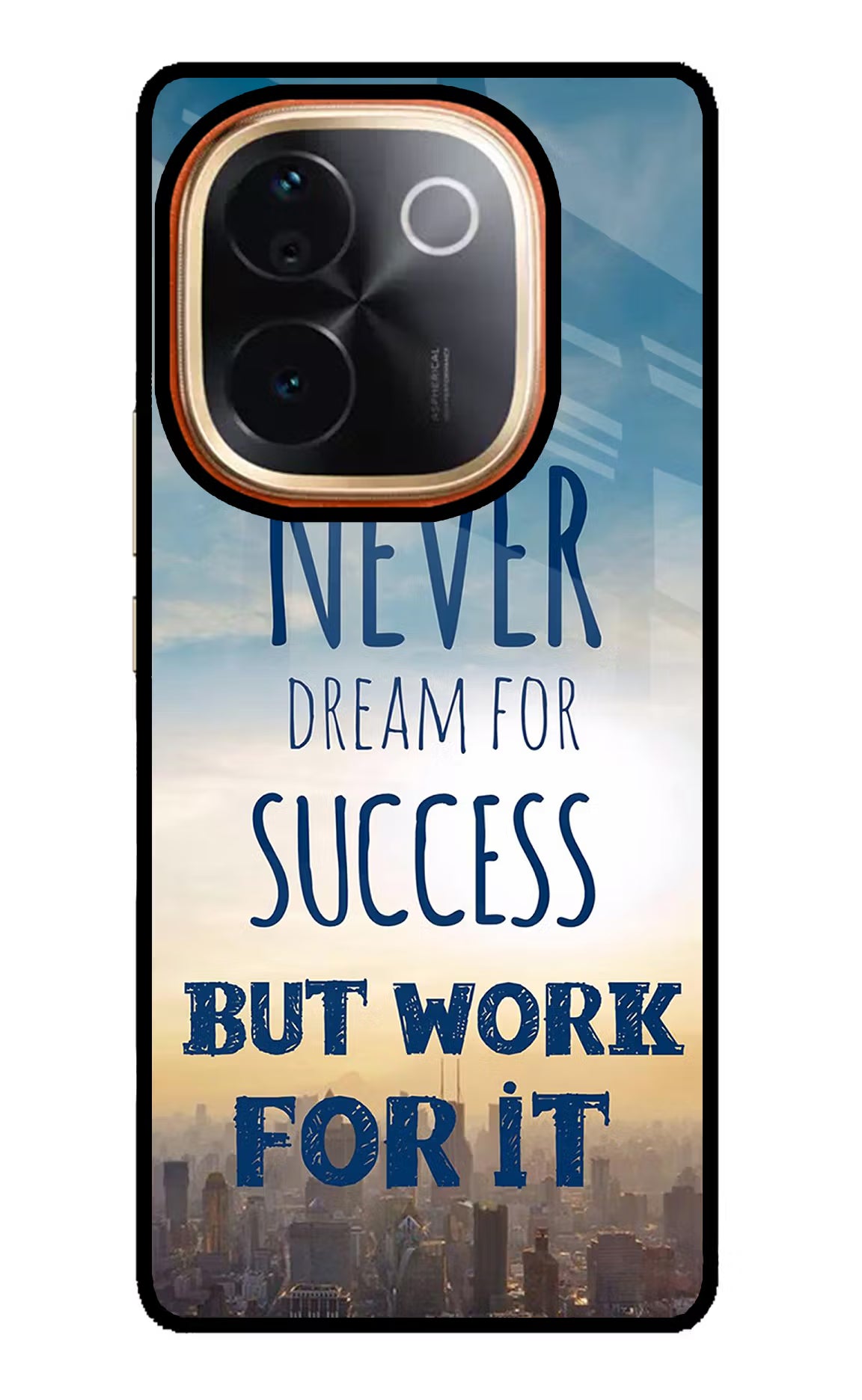 Never Dream For Success But Work For It IQOO Z9S Pro 5G Glass Case Back Cover by Casekaro