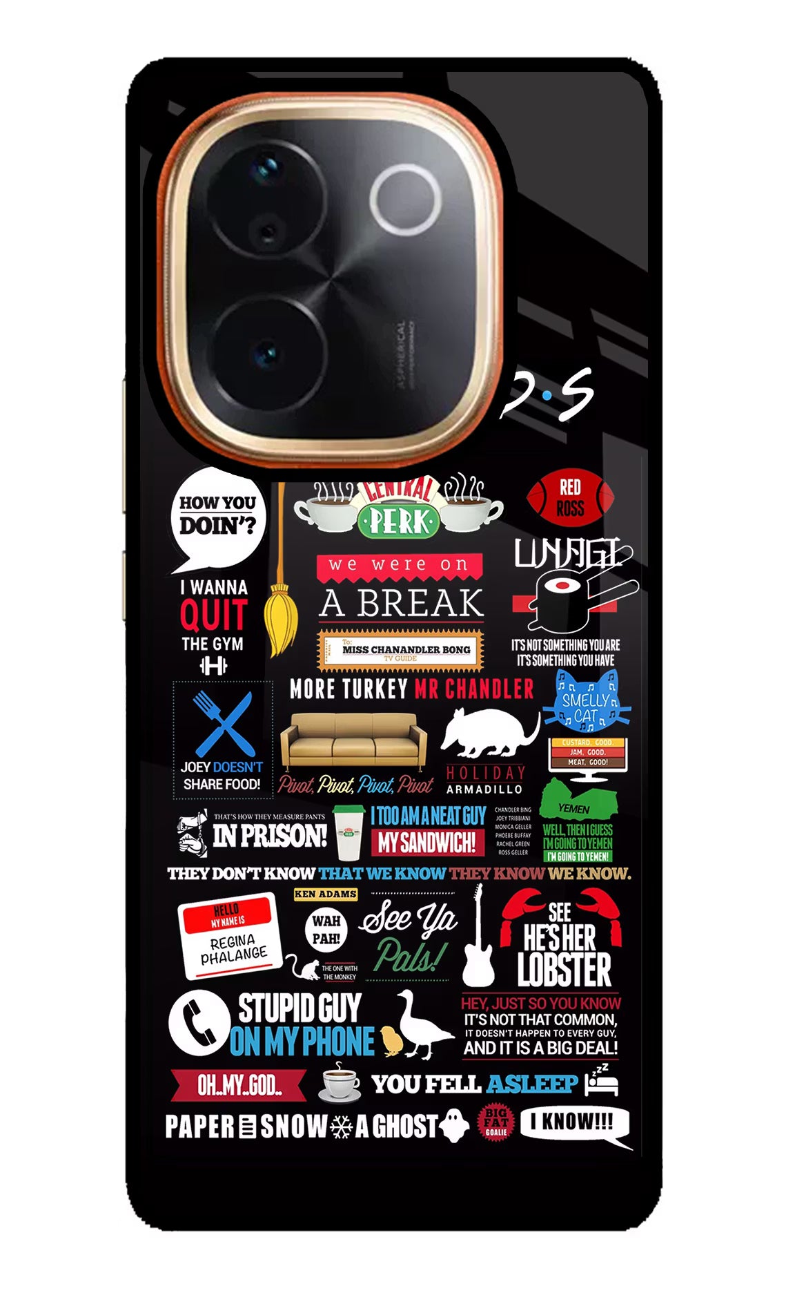 FRIENDS IQOO Z9S Pro 5G Glass Case Back Cover by Casekaro