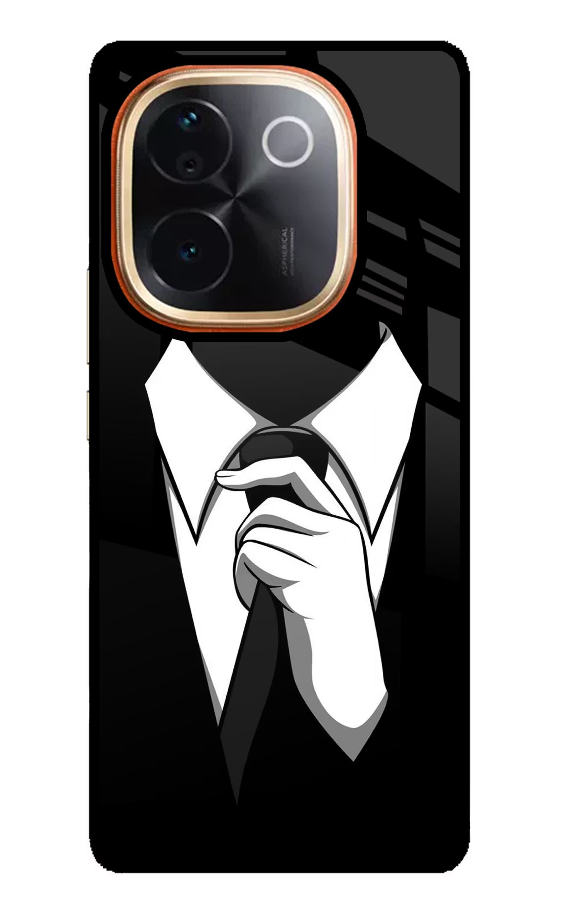 Black Tie IQOO Z9S Pro 5G Glass Case Back Cover by Casekaro