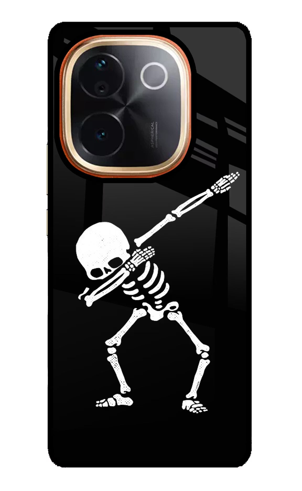 Dabbing Skeleton Art IQOO Z9S Pro 5G Glass Case Back Cover by Casekaro