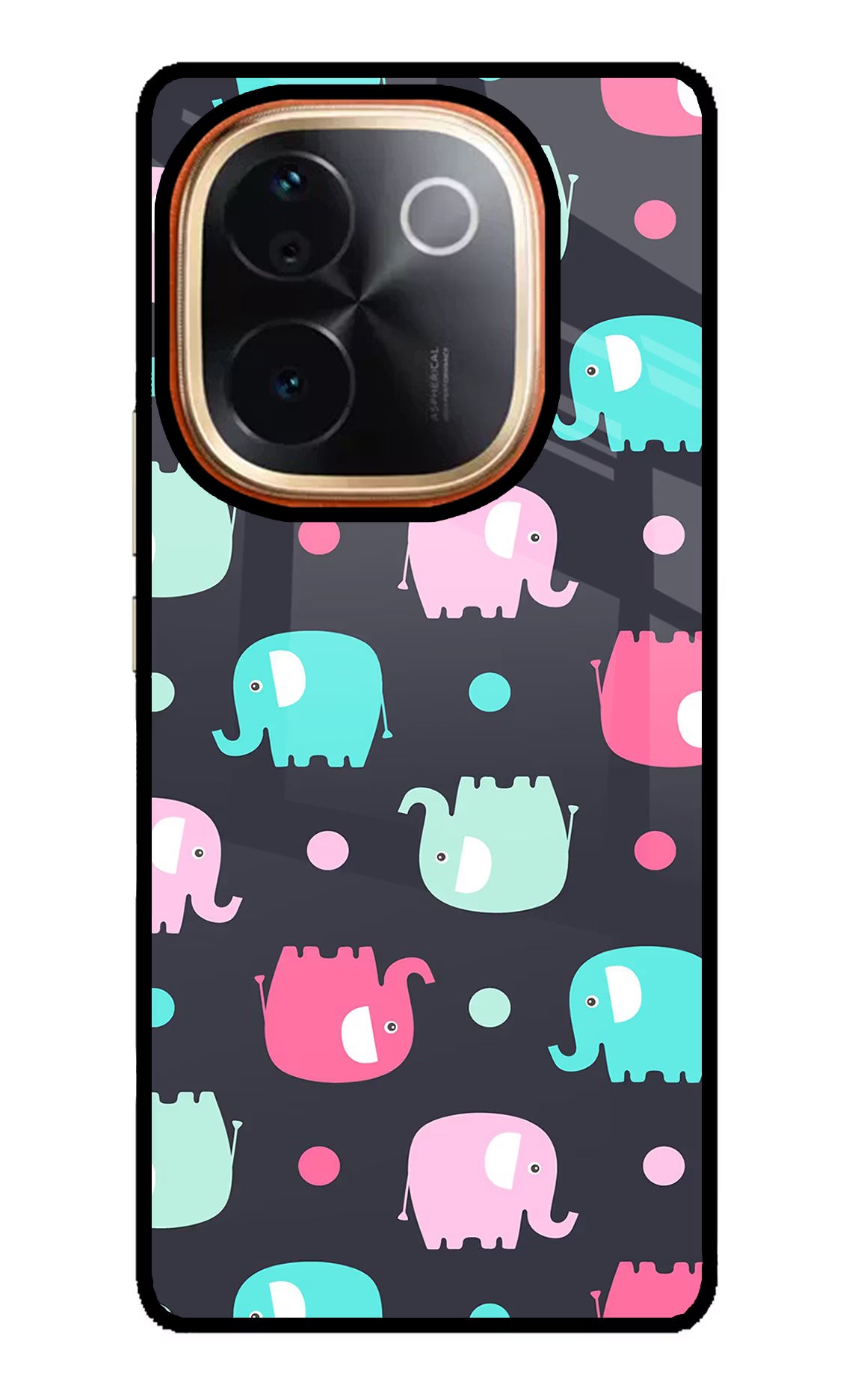 Elephants IQOO Z9S Pro 5G Glass Case - Elephants IQOO Z9S Pro 5G Glass Case Elephants IQOO Z9S Pro 5G Glass Case