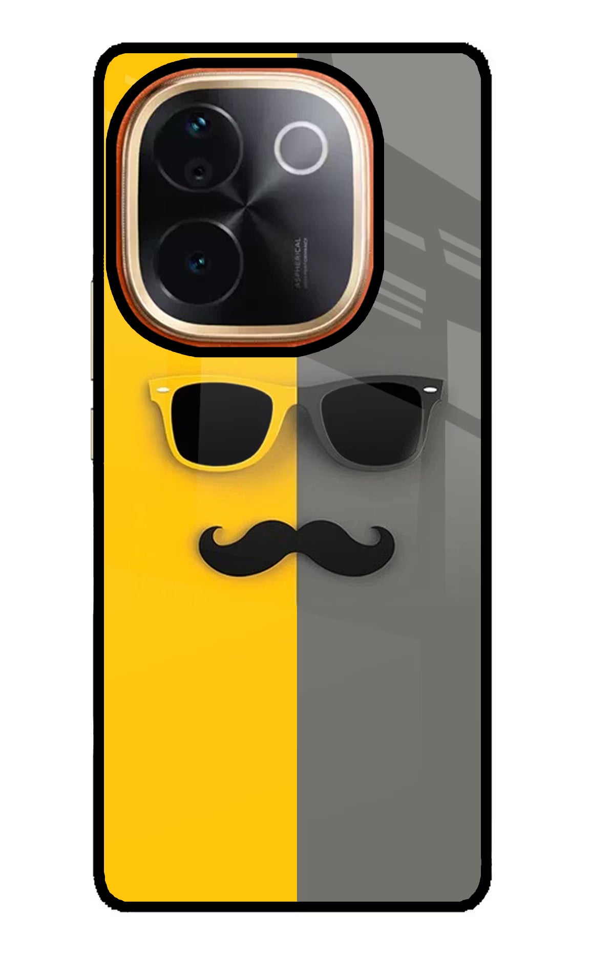 Sunglasses with Mustache IQOO Z9S Pro 5G Glass Case Back Cover by Casekaro