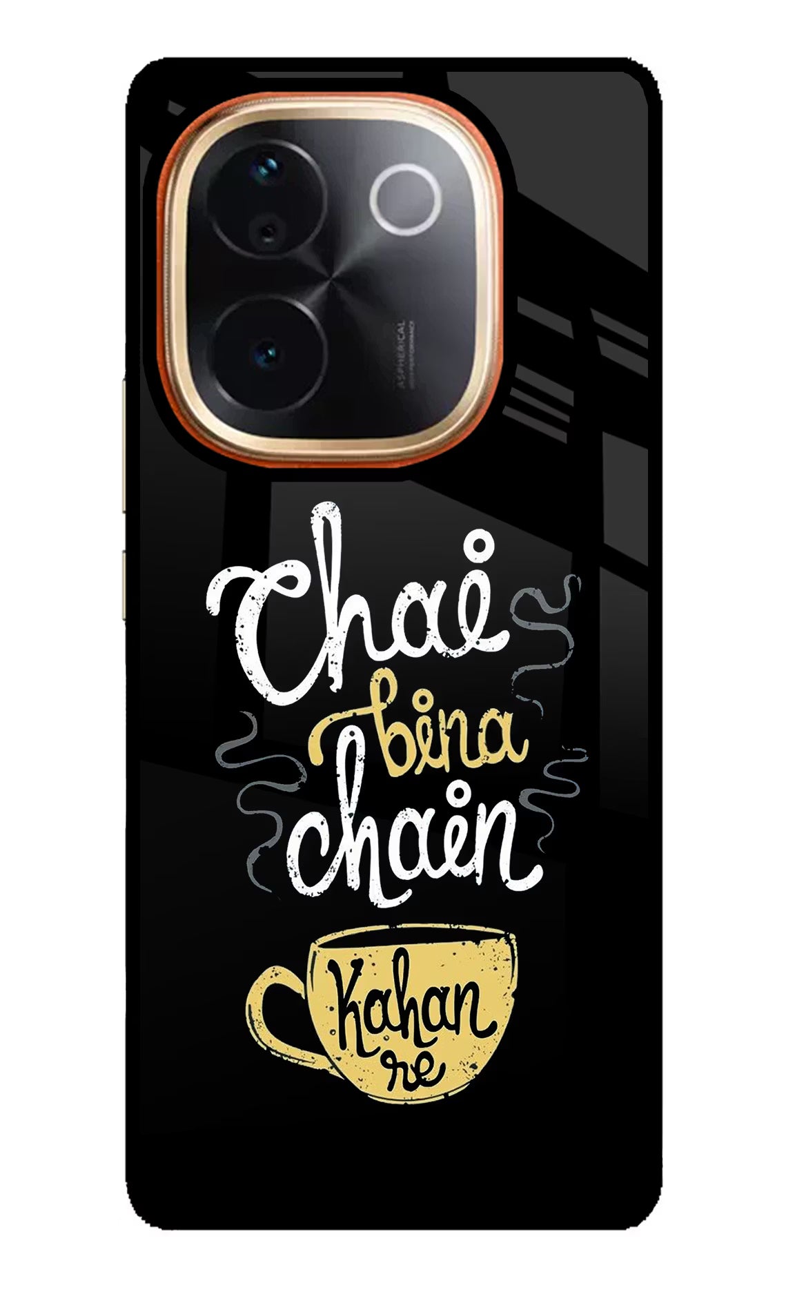 Chai Bina Chain Kaha Re IQOO Z9S Pro 5G Glass Case Back Cover by Casekaro