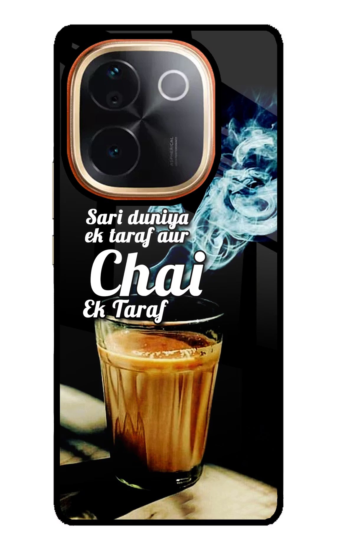 Chai Ek Taraf Quote IQOO Z9S Pro 5G Glass Case Back Cover by Casekaro