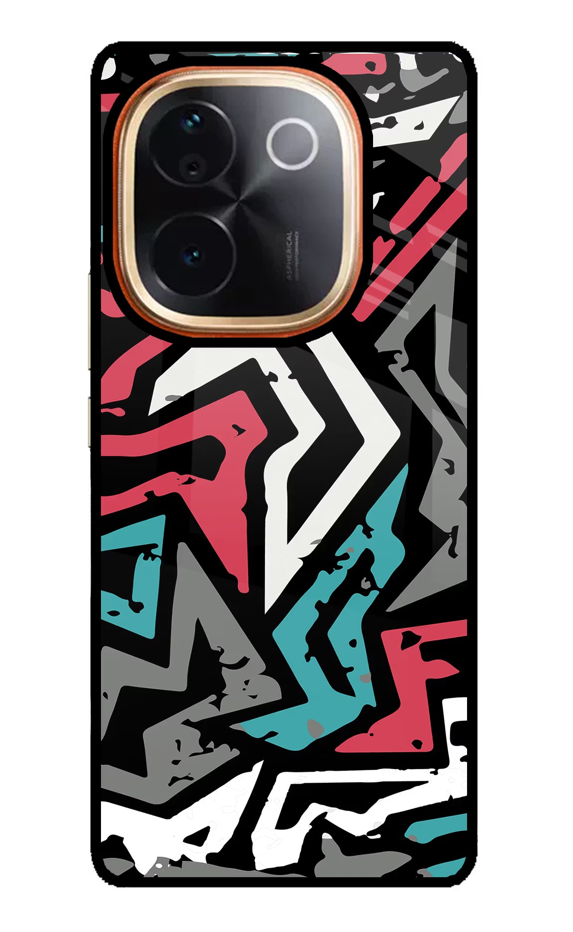 Geometric Graffiti IQOO Z9S Pro 5G Glass Case Back Cover by Casekaro