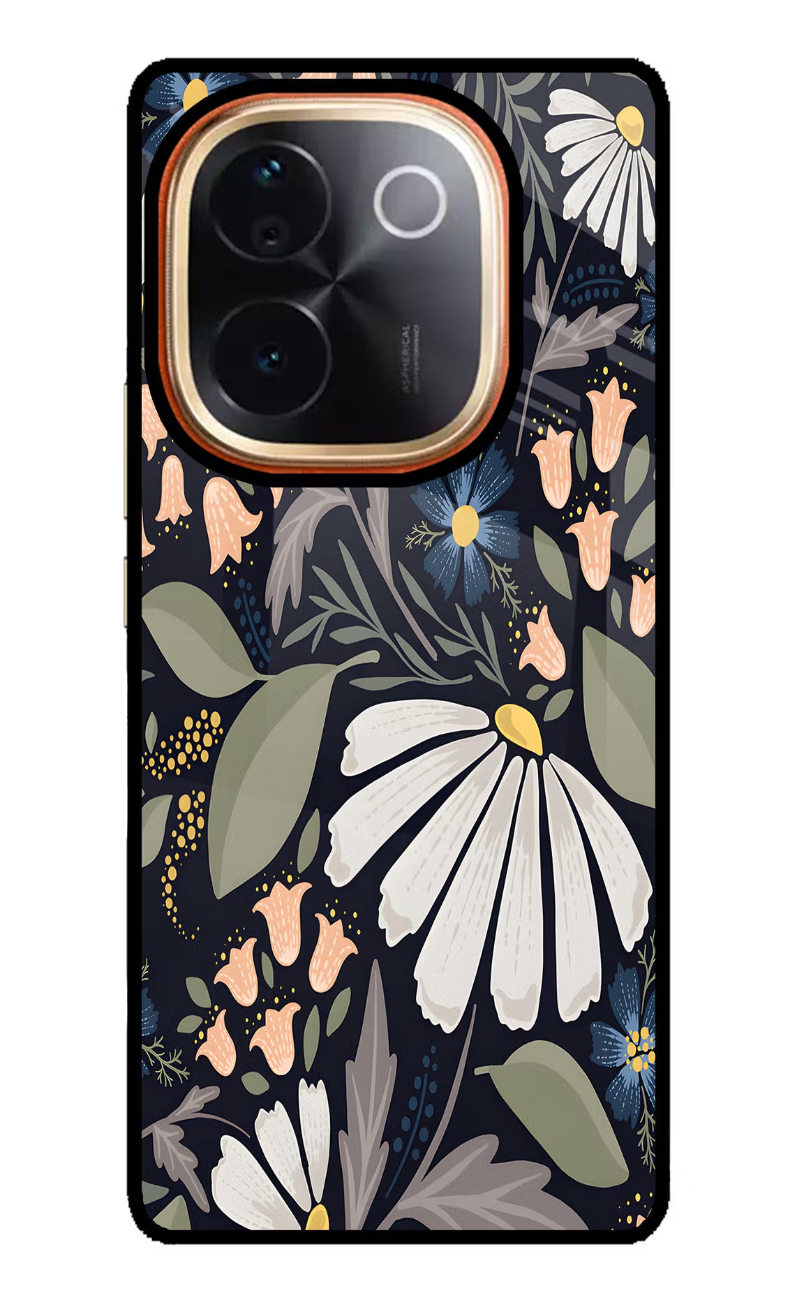 Flowers Art IQOO Z9S Pro 5G Glass Case Back Cover by Casekaro