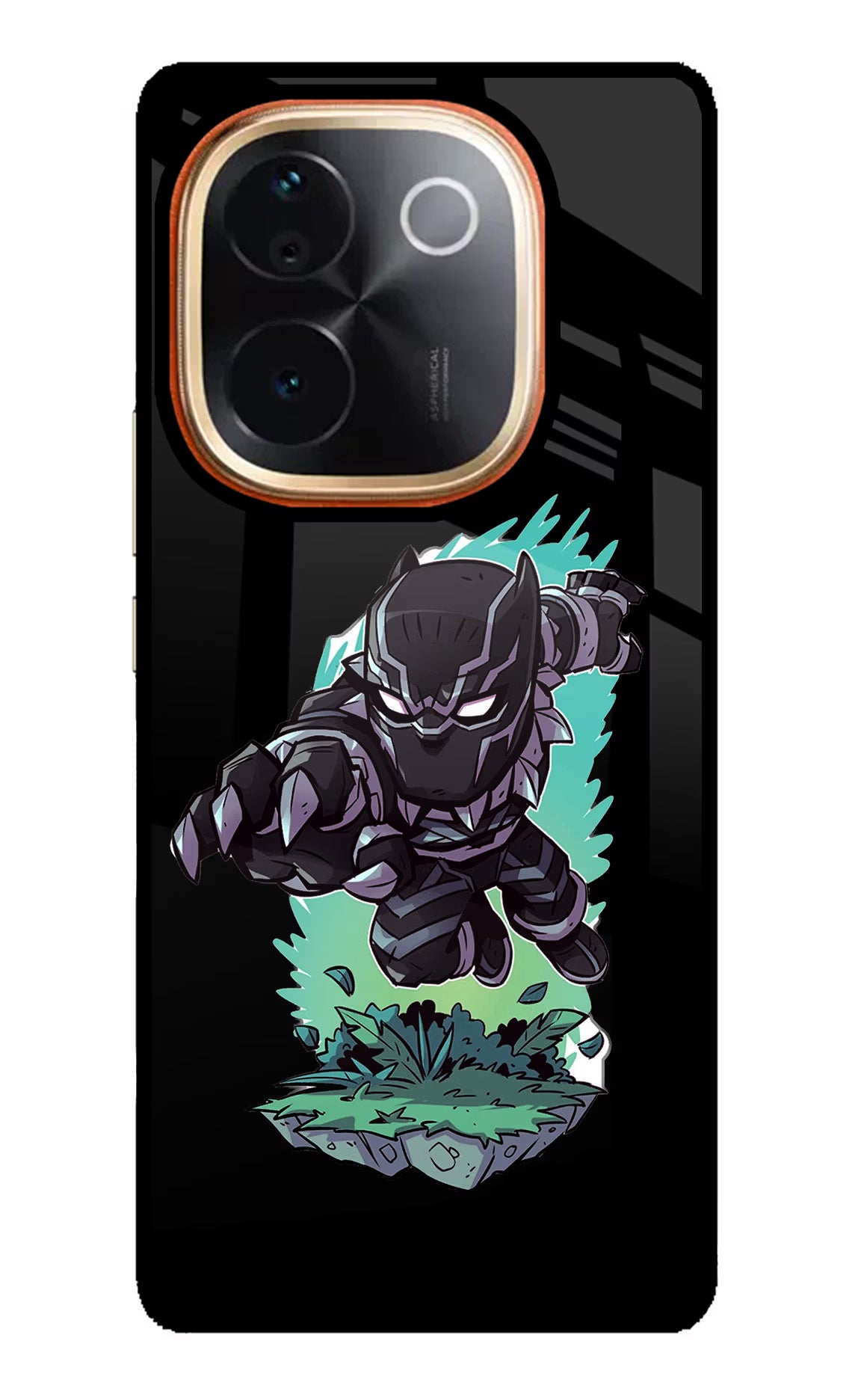 Black Panther IQOO Z9S Pro 5G Glass Case Back Cover by Casekaro
