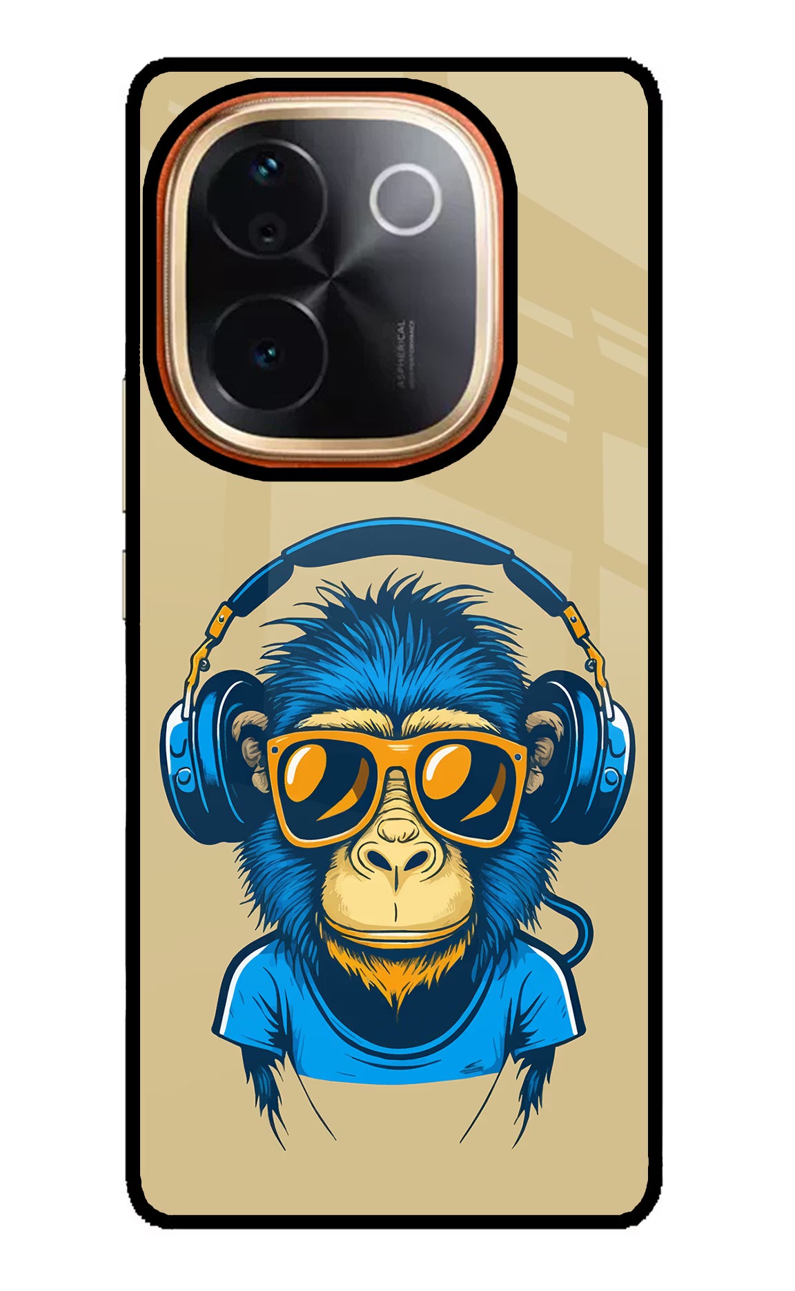 Monkey Headphone IQOO Z9S Pro 5G Glass Case Back Cover by Casekaro