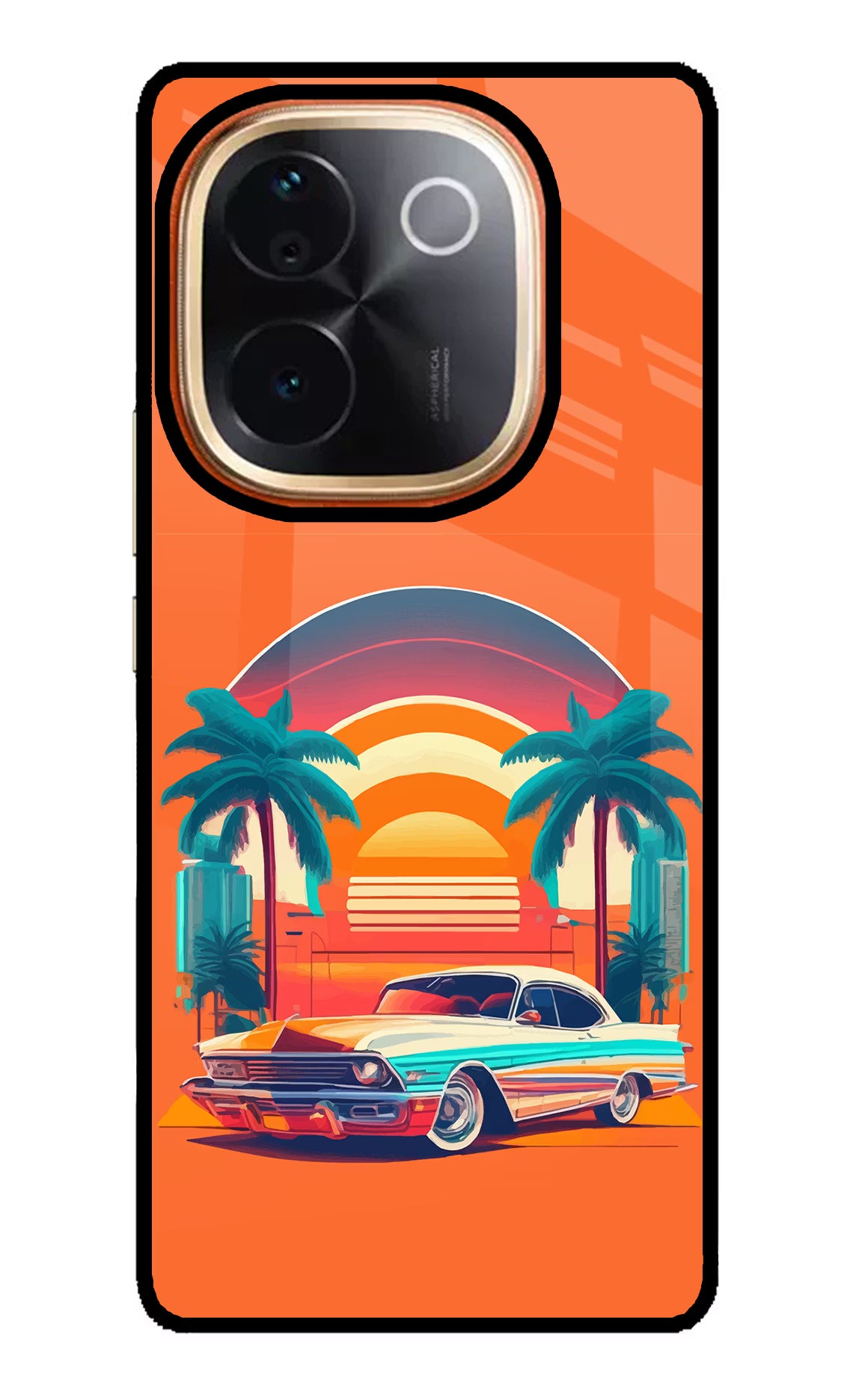 Palm Drive 80s IQOO Z9S Pro 5G Glass Case - Palm Drive 80s IQOO Z9S Pro 5G Glass Case Palm Drive 80s IQOO Z9S Pro 5G Glass Case