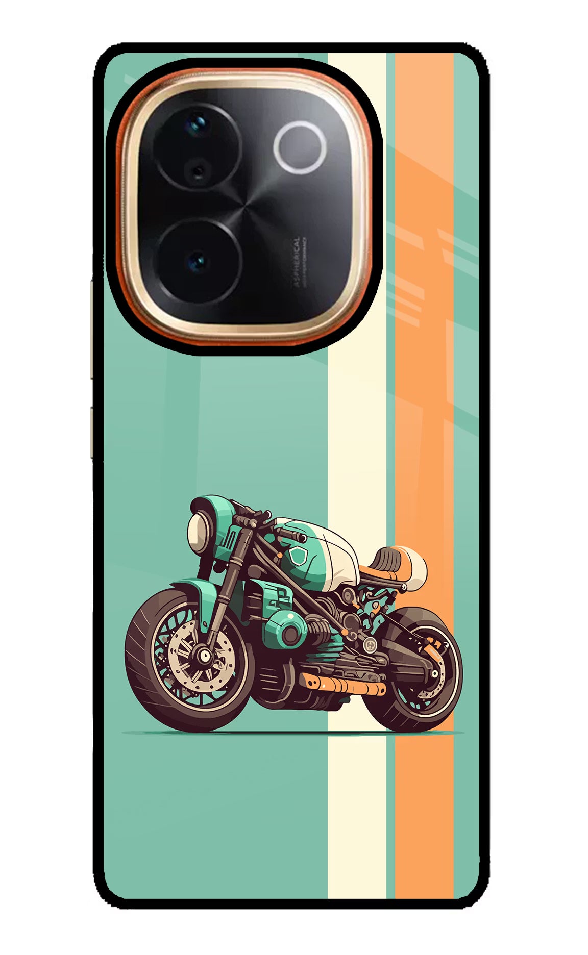 Striped Moto Drift IQOO Z9S Pro 5G Glass Case Back Cover by Casekaro