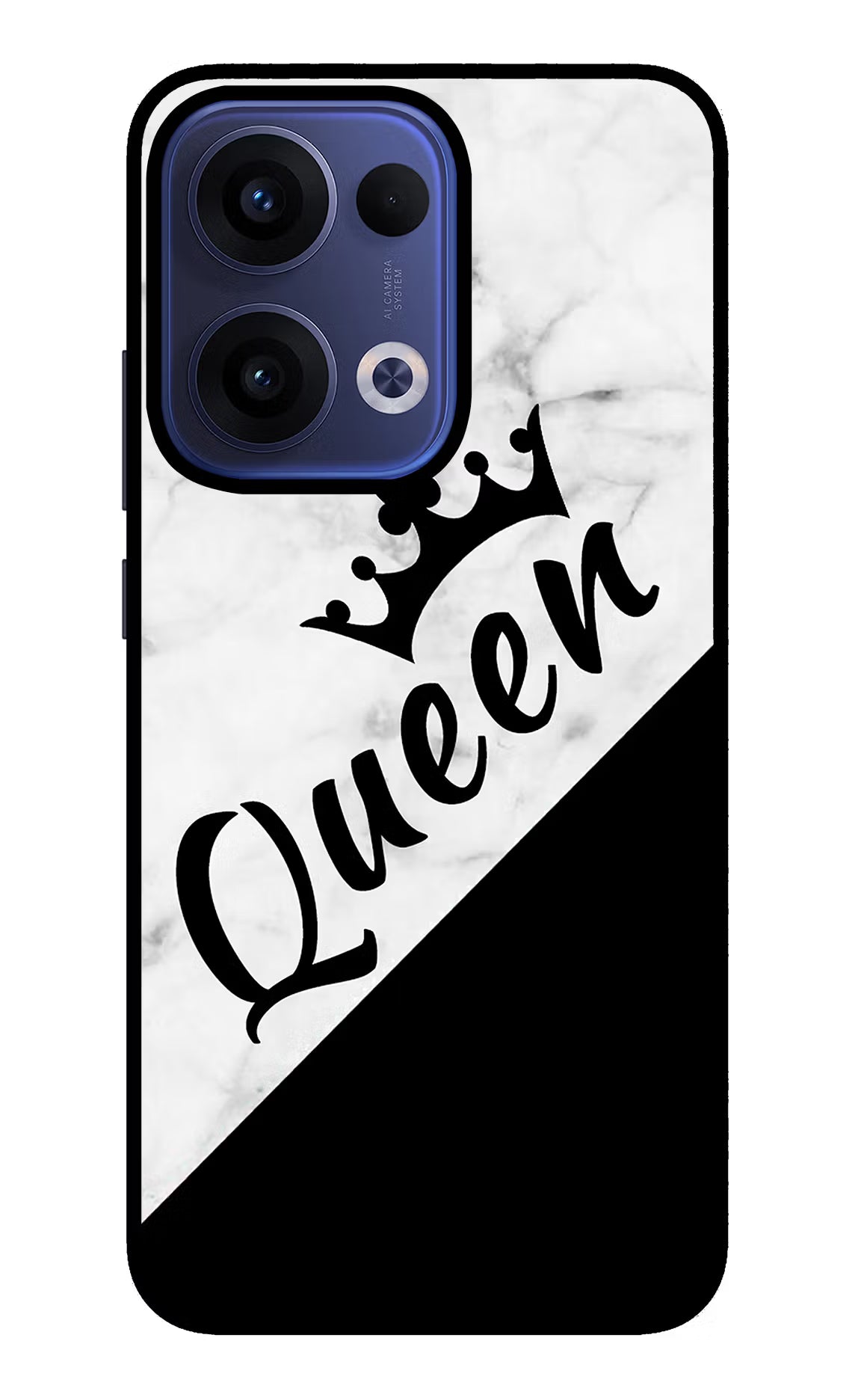 Queen Oppo Reno13 5G Glass Case Back Cover by Casekaro