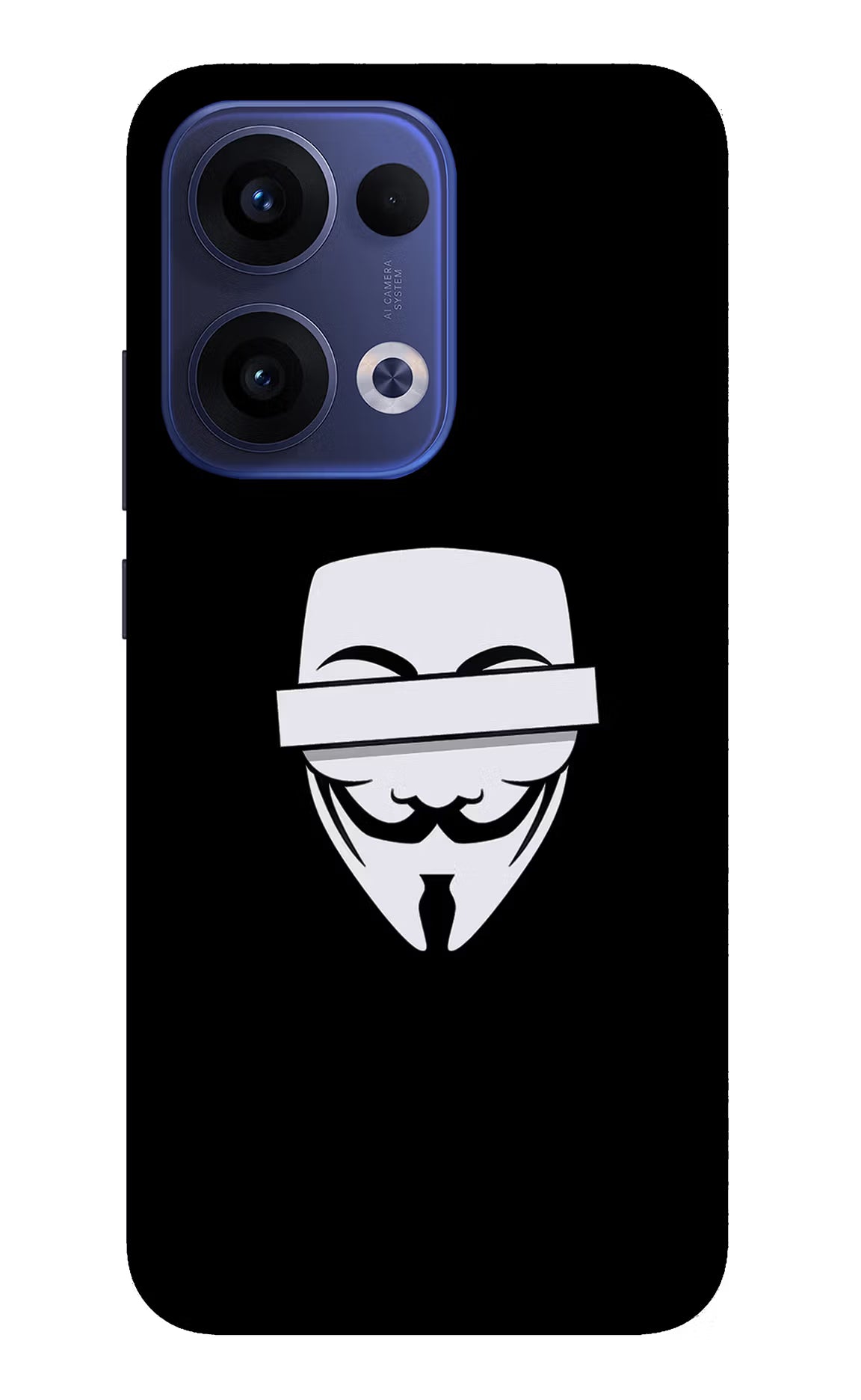 Anonymous Face Oppo Reno13 5G Glass Case Back Cover by Casekaro