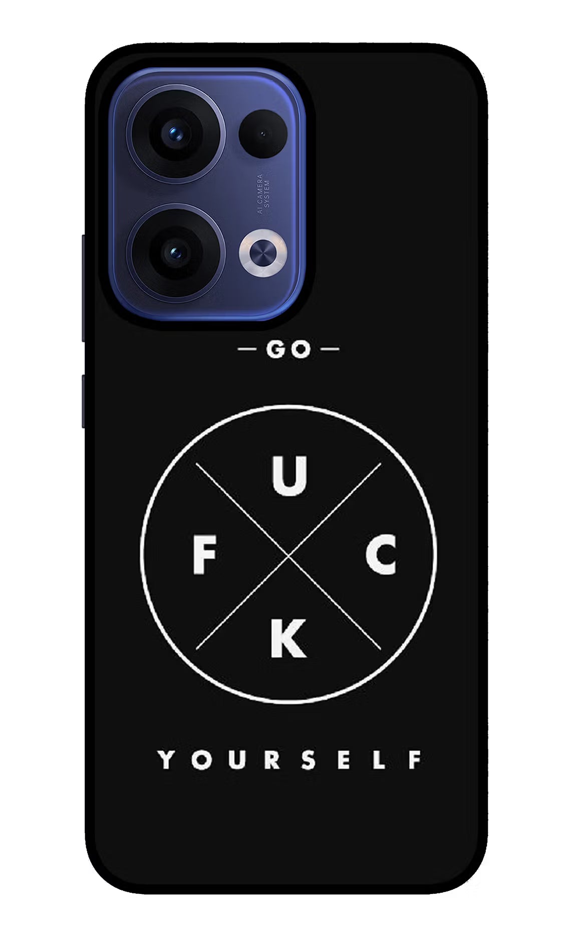 Go Fuck Yourself Oppo Reno13 5G Glass Case Back Cover by Casekaro
