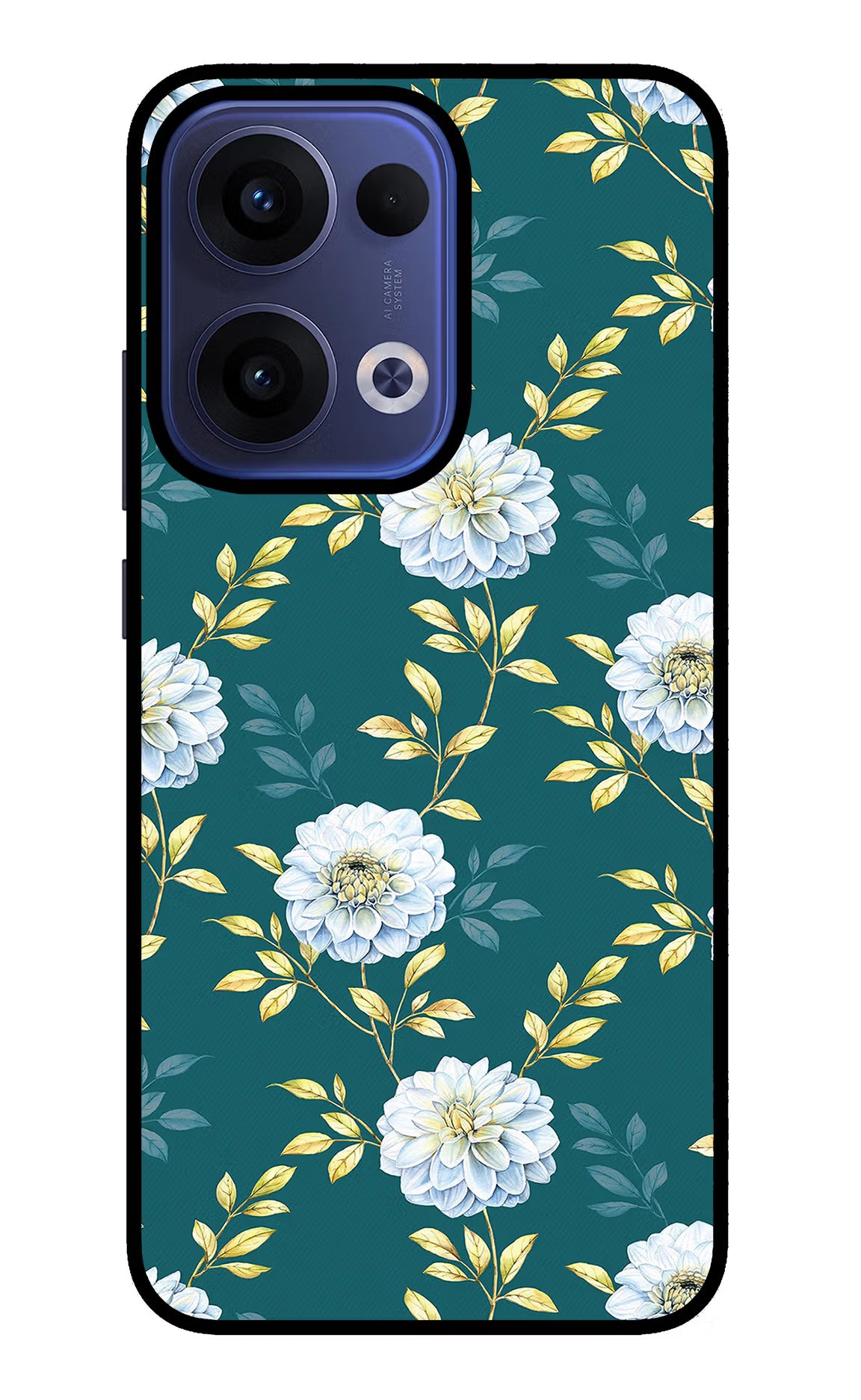 Flowers Oppo Reno13 5G Glass Case Back Cover by Casekaro