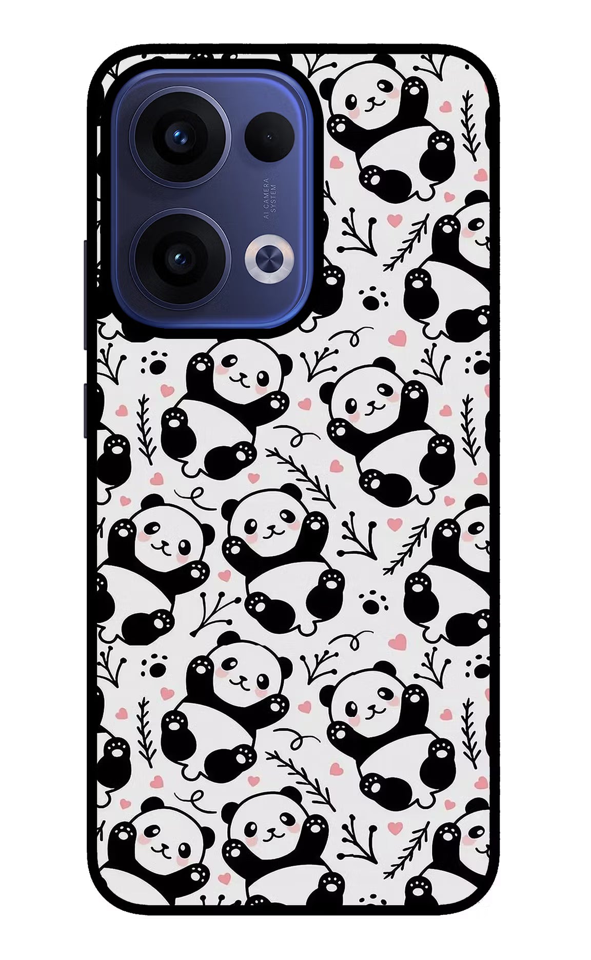 Cute Panda Oppo Reno13 5G Glass Case Back Cover by Casekaro
