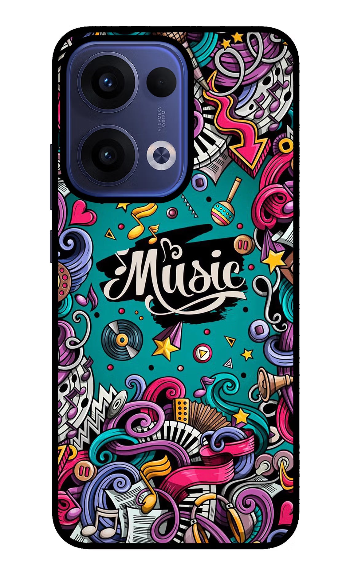 Music Graffiti Oppo Reno13 5G Glass Case - Music Graffiti Oppo Reno13 5G Glass Case Music Graffiti Oppo Reno13 5G Glass Case