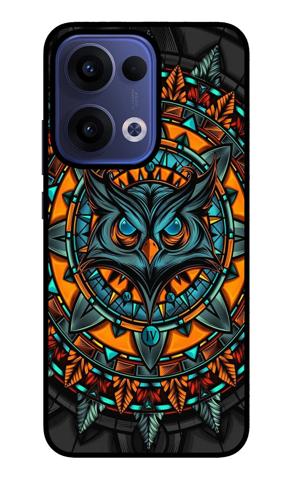 Angry Owl Art Oppo Reno13 5G Glass Case Back Cover by Casekaro