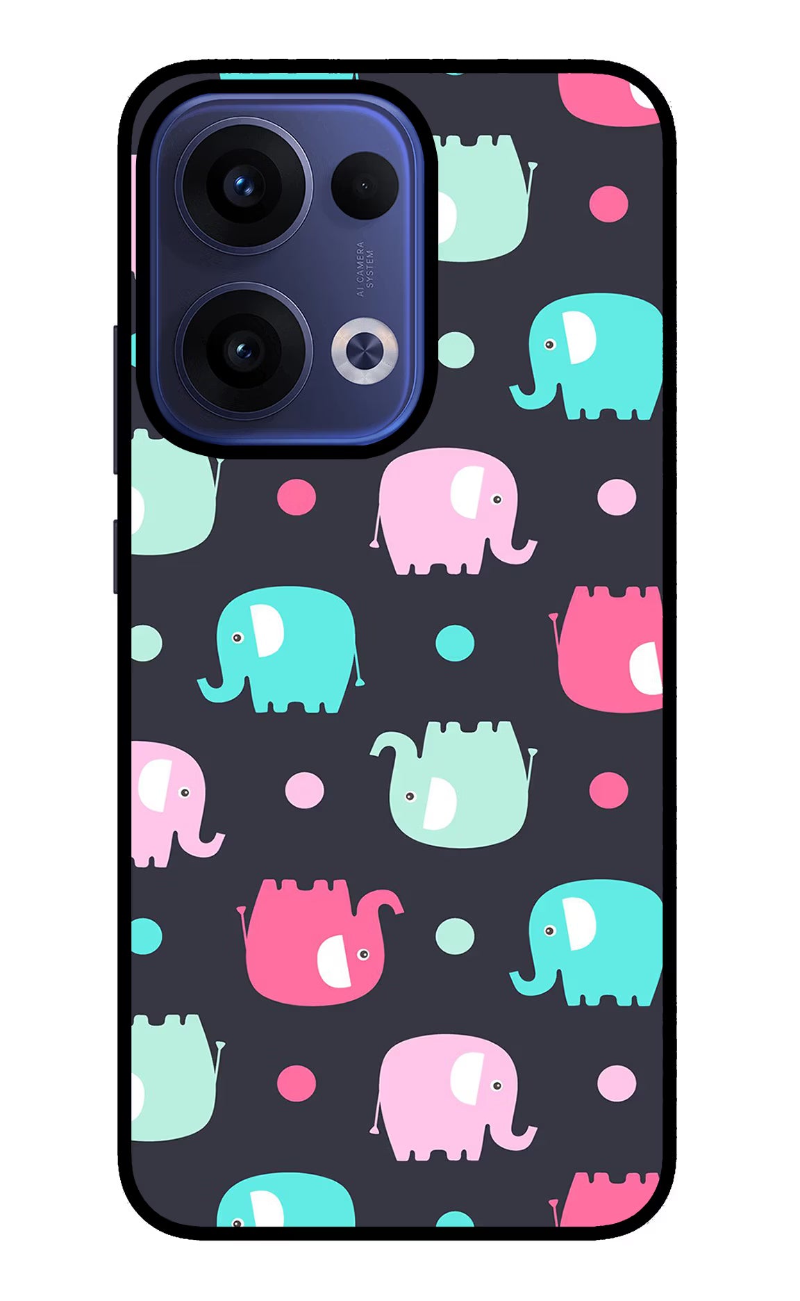 Elephants Oppo Reno13 5G Glass Case Back Cover by Casekaro