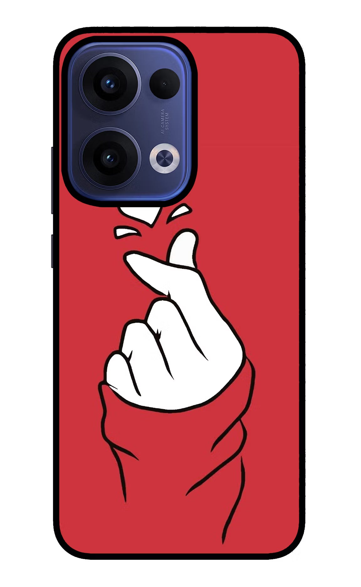 Korean Love Sign Oppo Reno13 5G Glass Case Back Cover by Casekaro