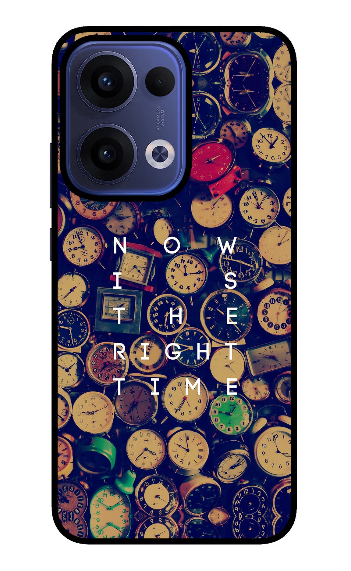 Now is the Right Time Quote Oppo Reno13 5G Glass Case Back Cover by Casekaro