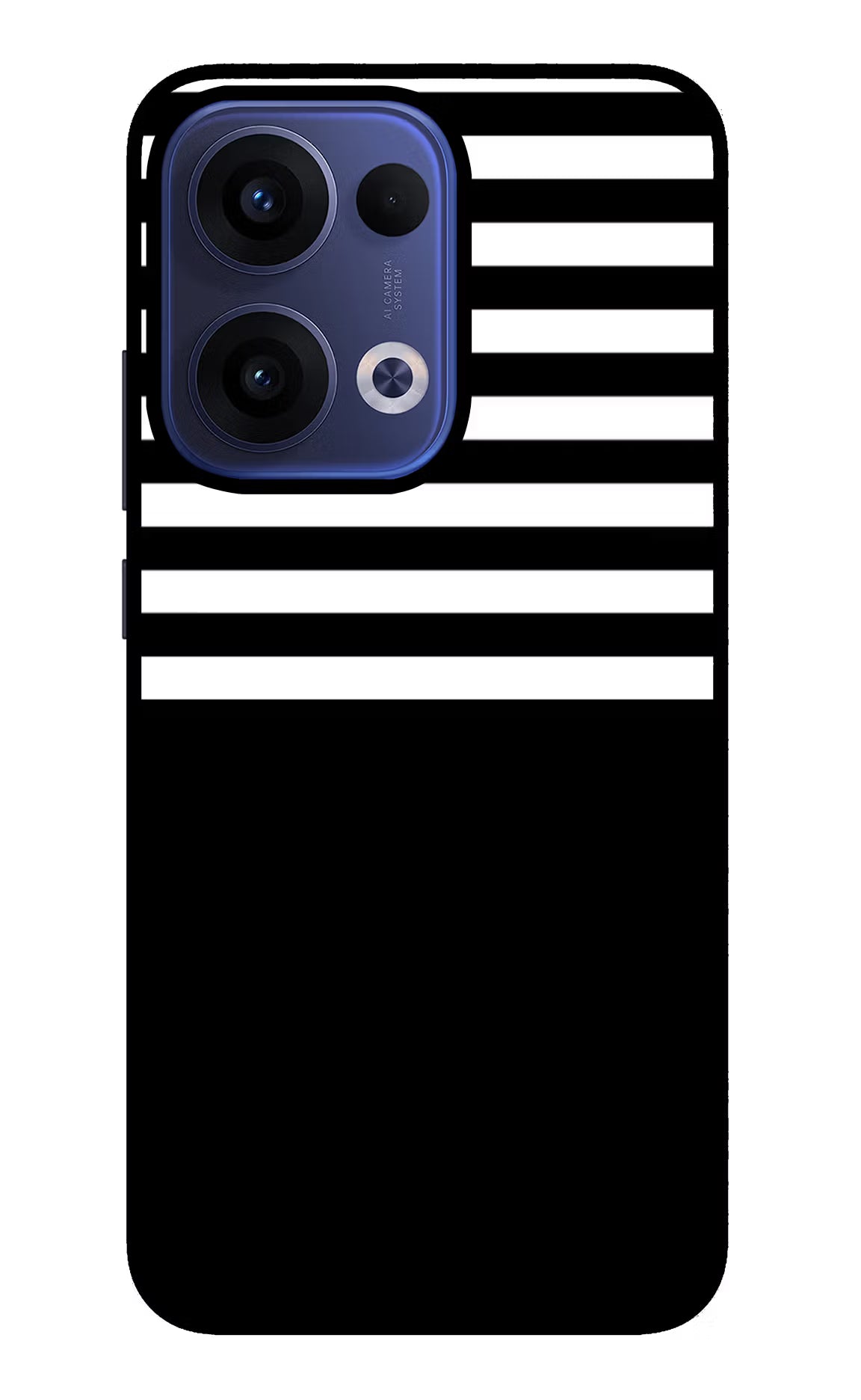 Black and White Print Oppo Reno13 5G Glass Case Back Cover by Casekaro