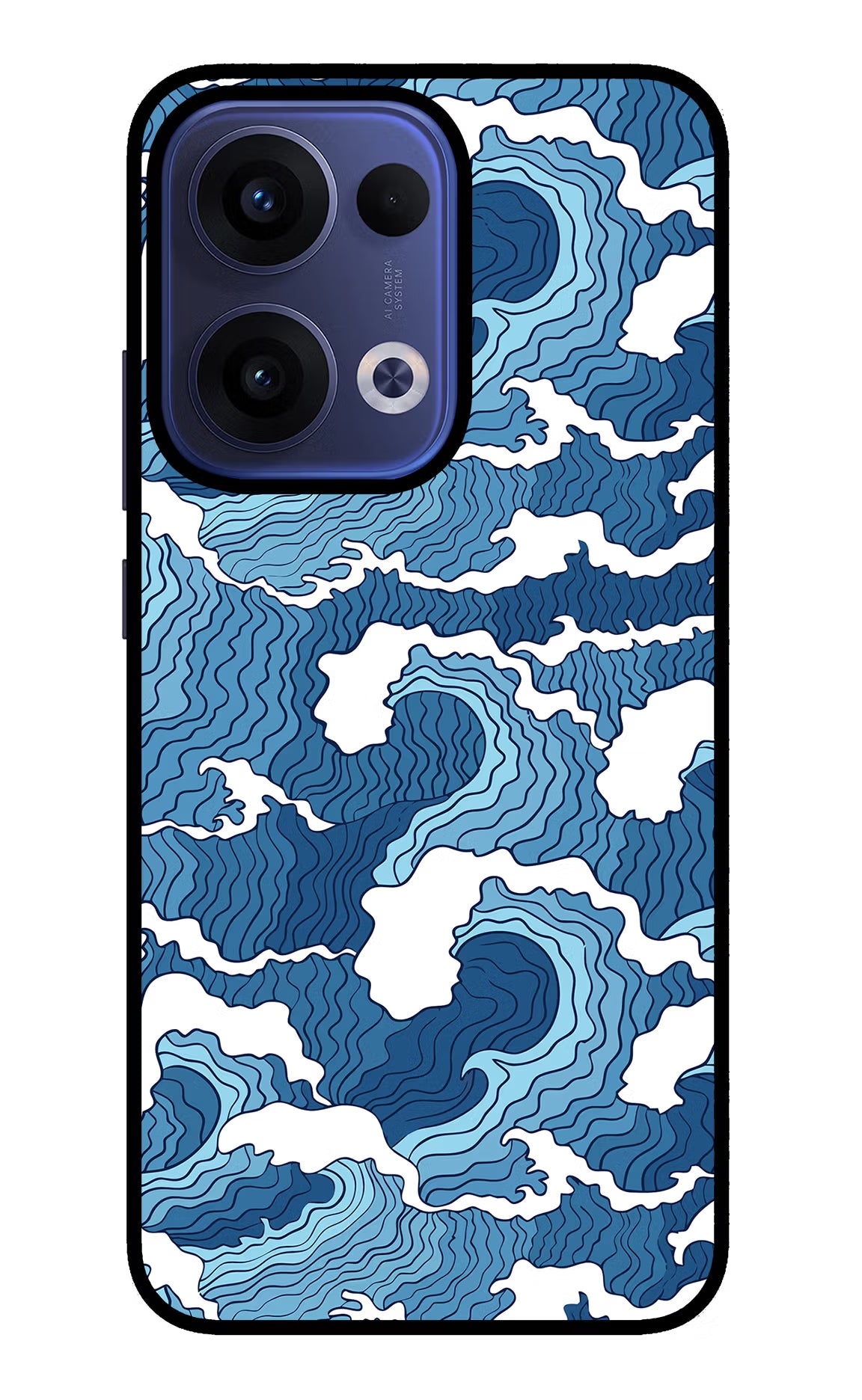 Blue Waves Oppo Reno13 5G Glass Case - Blue Waves Oppo Reno13 5G Glass Case Blue Waves Oppo Reno13 5G Glass Case