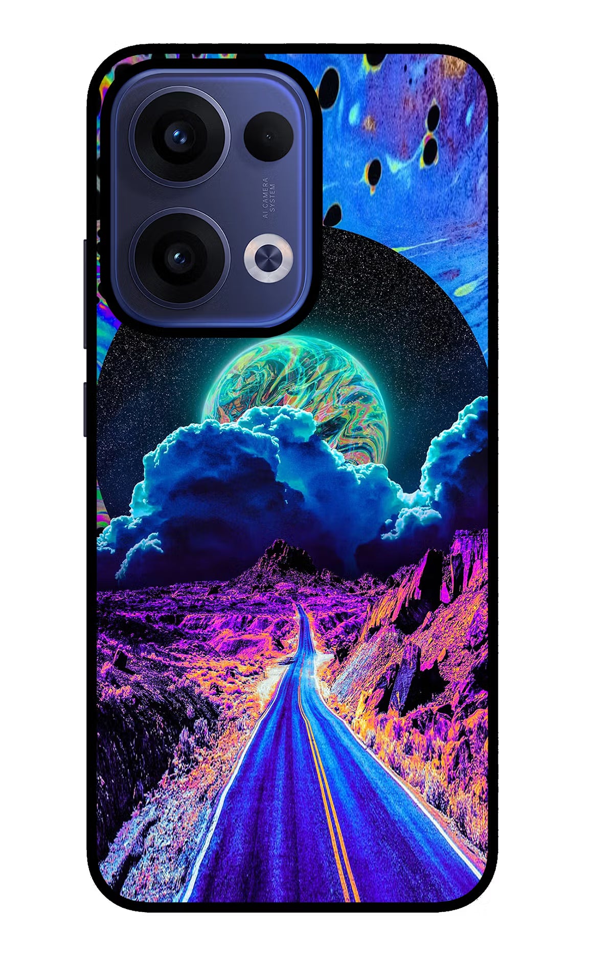 Psychedelic Painting Oppo Reno13 5G Glass Case Back Cover by Casekaro