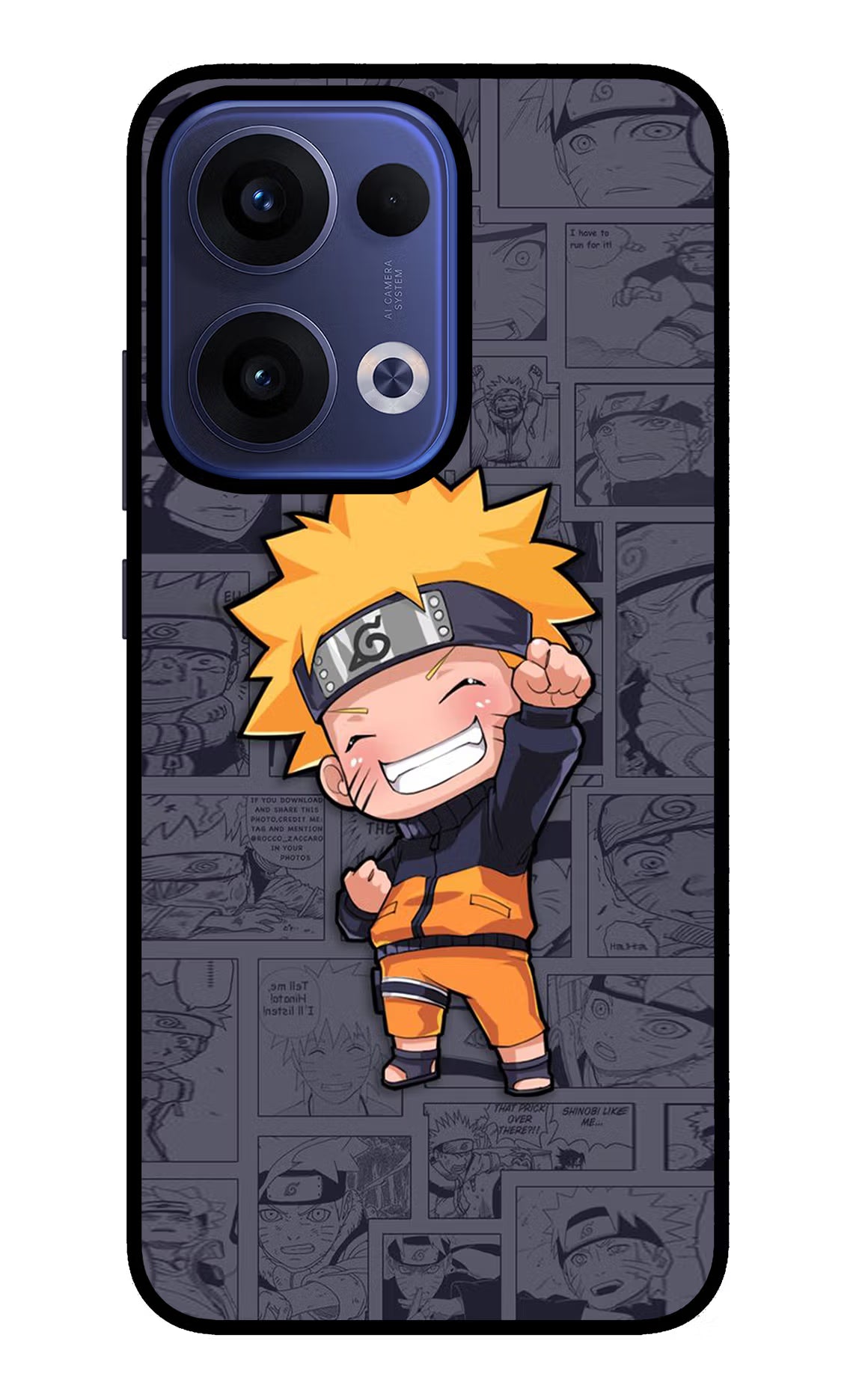 Chota Naruto Oppo Reno13 5G Glass Case Back Cover by Casekaro