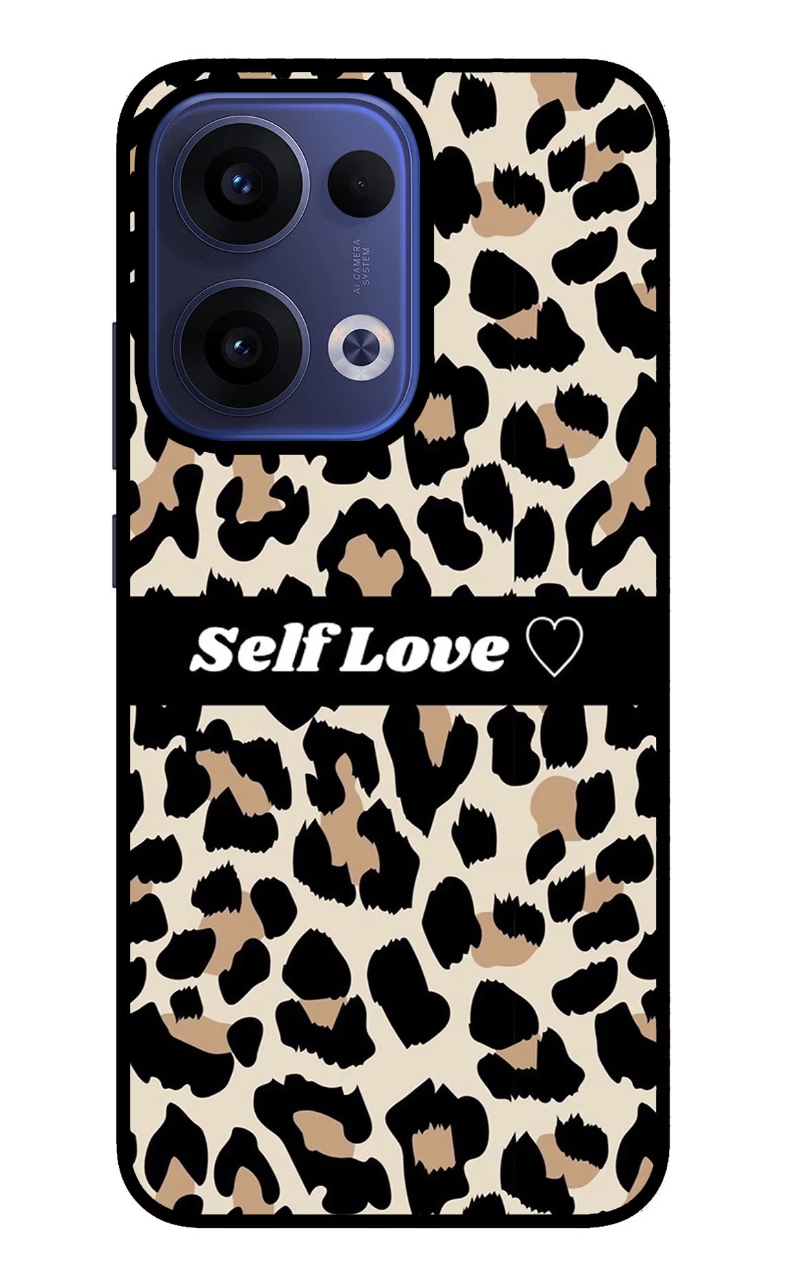 Leopard Print Self Love Oppo Reno13 5G Glass Case Back Cover by Casekaro