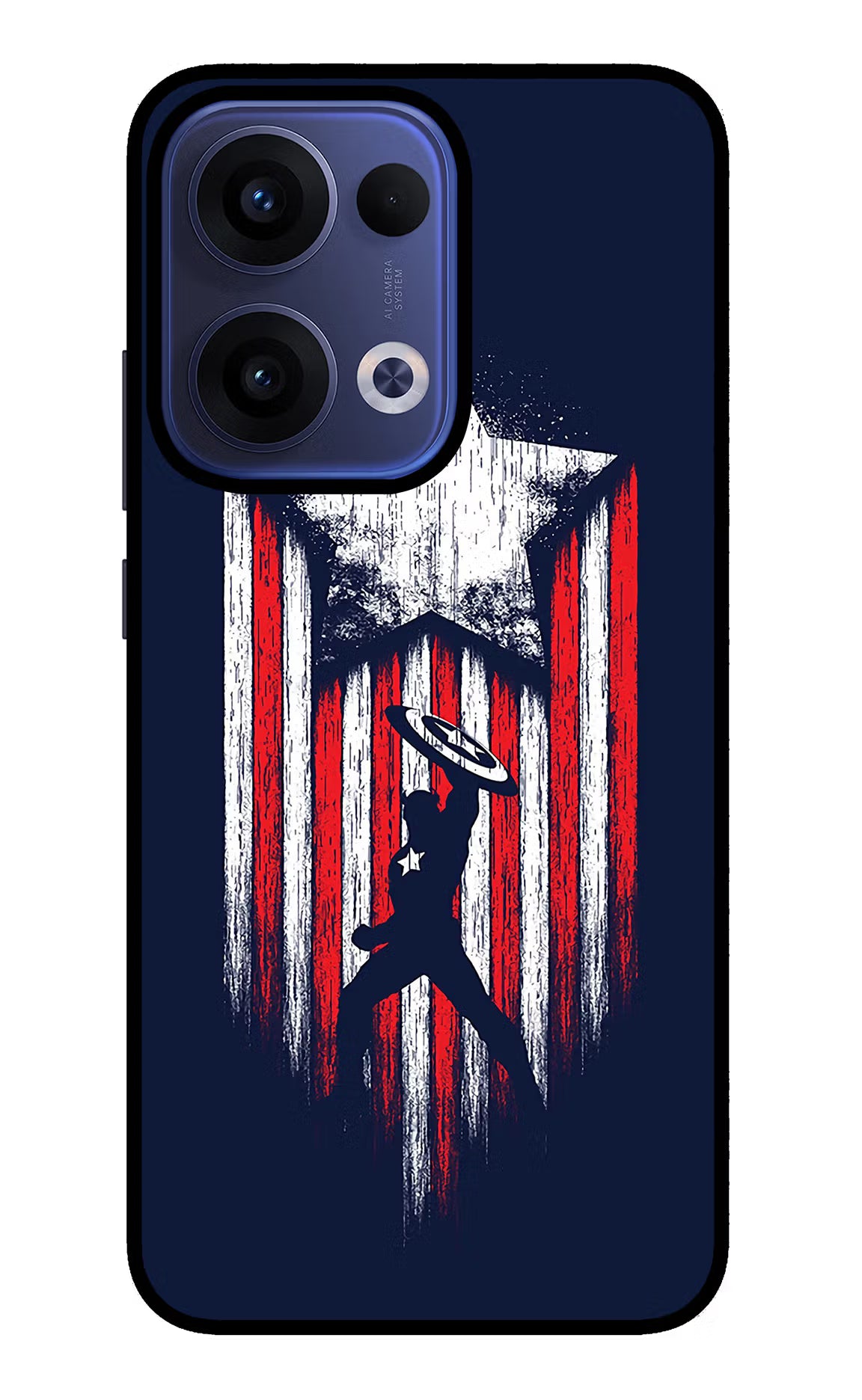 Captain America Marvel Art Oppo Reno13 5G Glass Case Back Cover by Casekaro