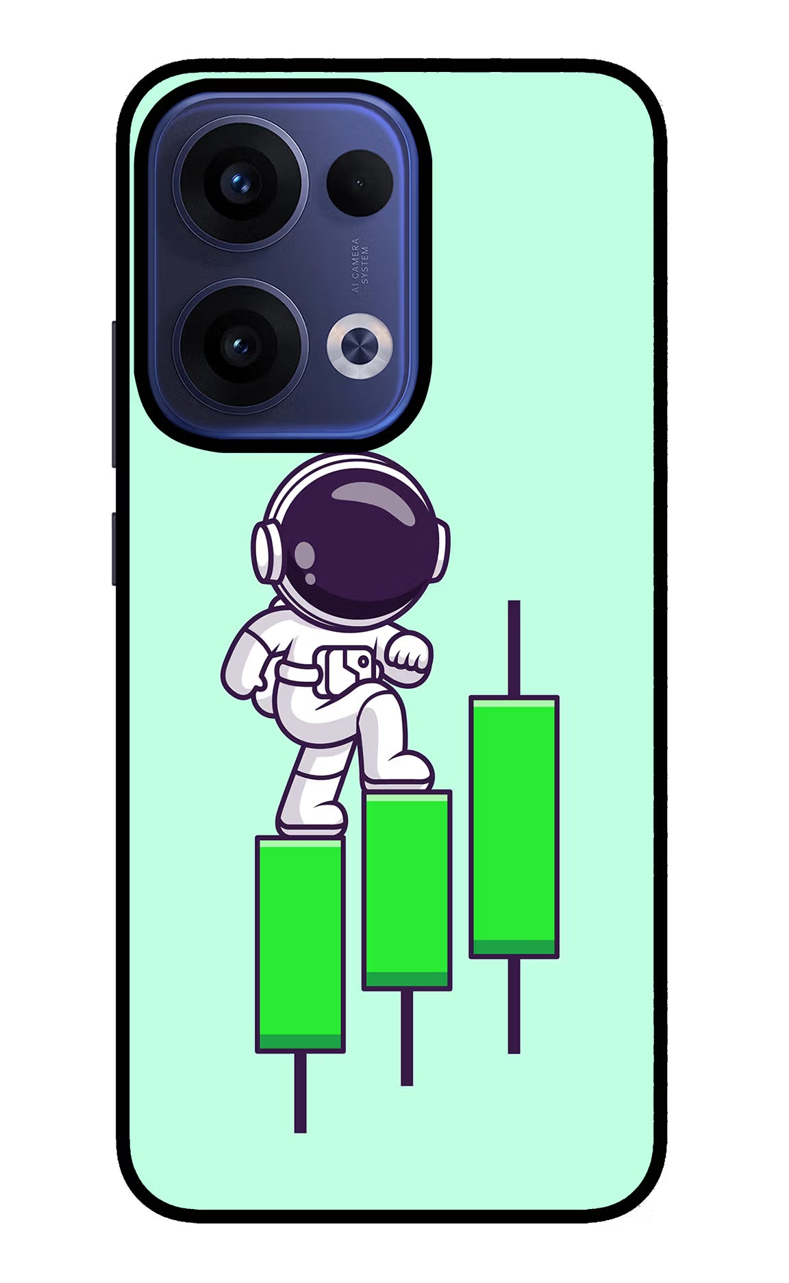 Astronaut Trader Oppo Reno13 5G Glass Case Back Cover by Casekaro