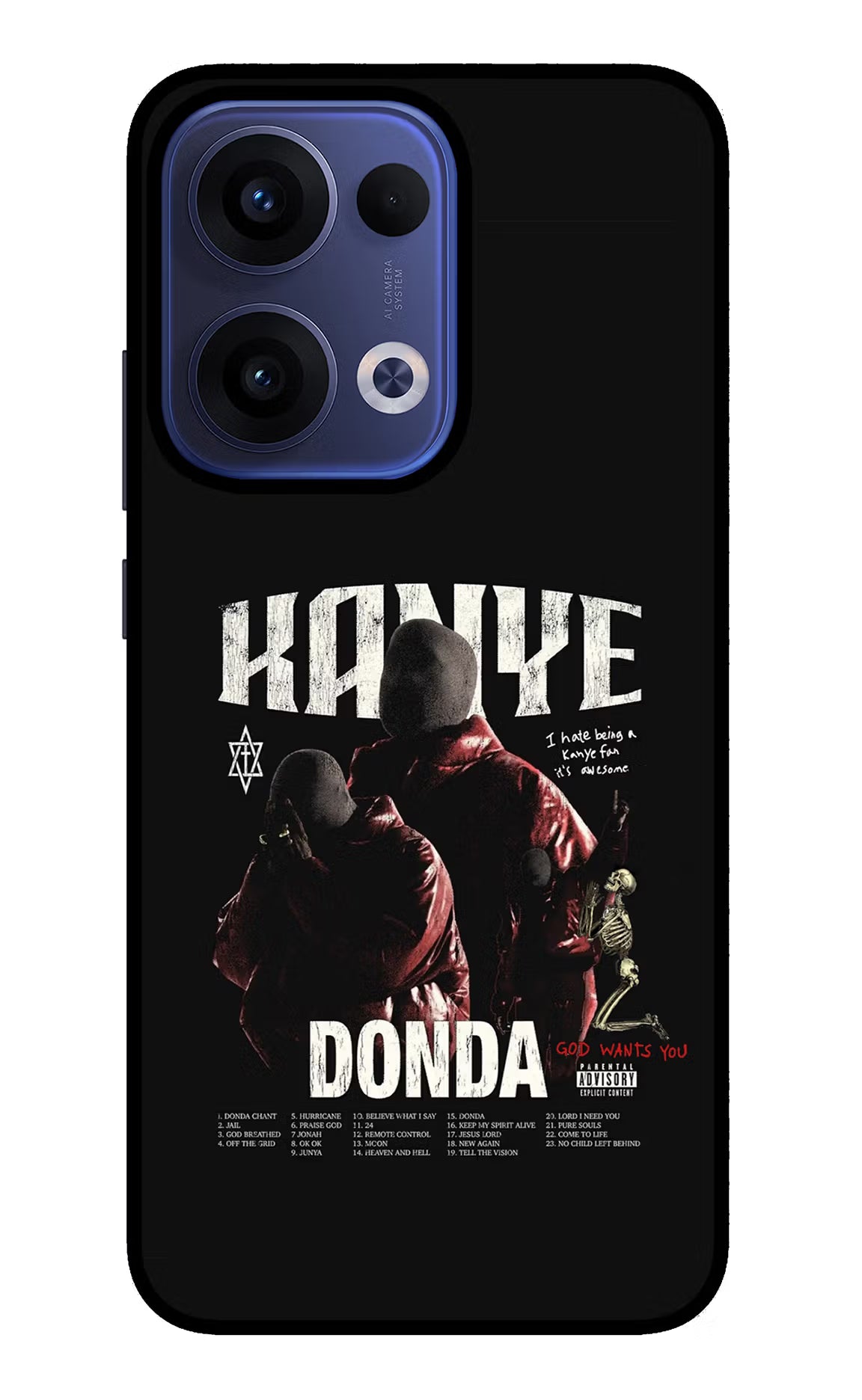 Donda Kanye West Oppo Reno13 5G Glass Case Back Cover by Casekaro