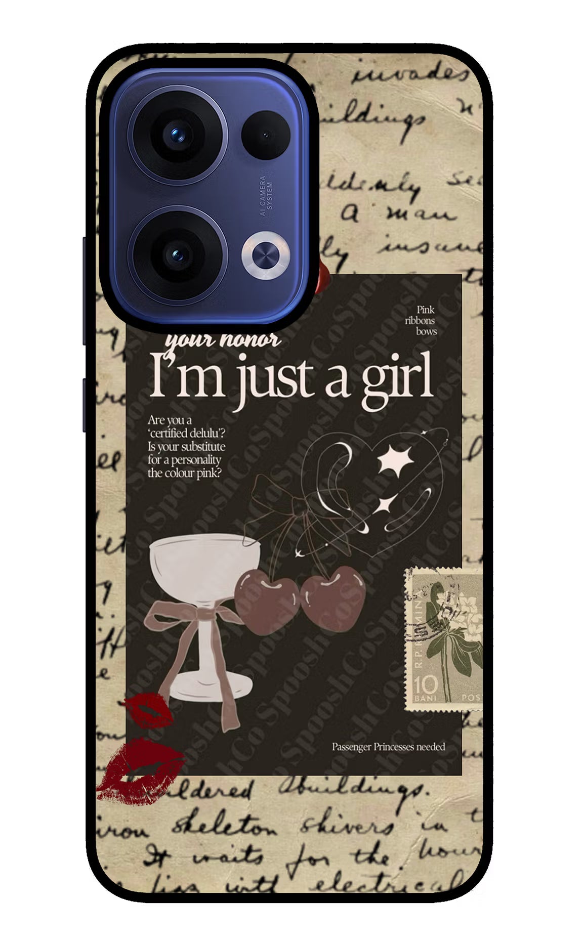 I am just a girl Oppo Reno13 5G Glass Case Back Cover by Casekaro
