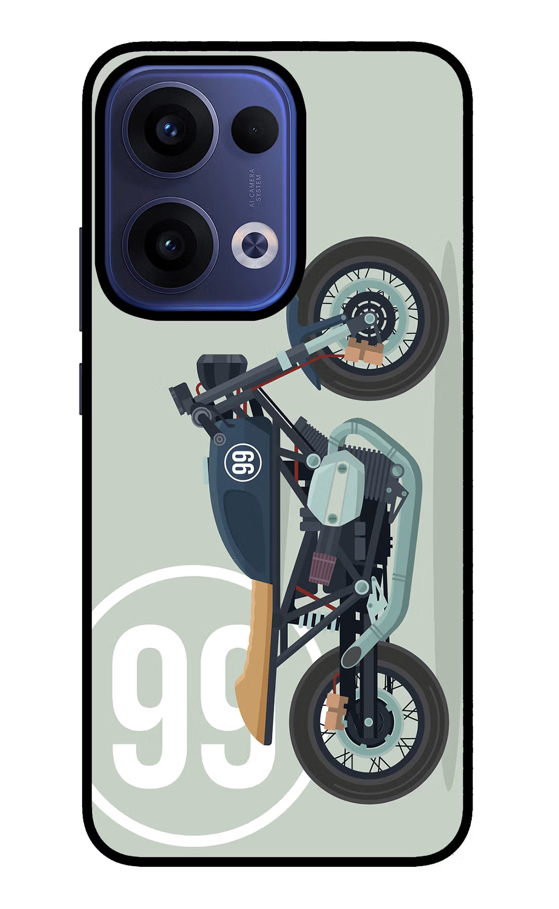 Classic Cafe Racer 99 Oppo Reno13 5G Glass Case Back Cover by Casekaro